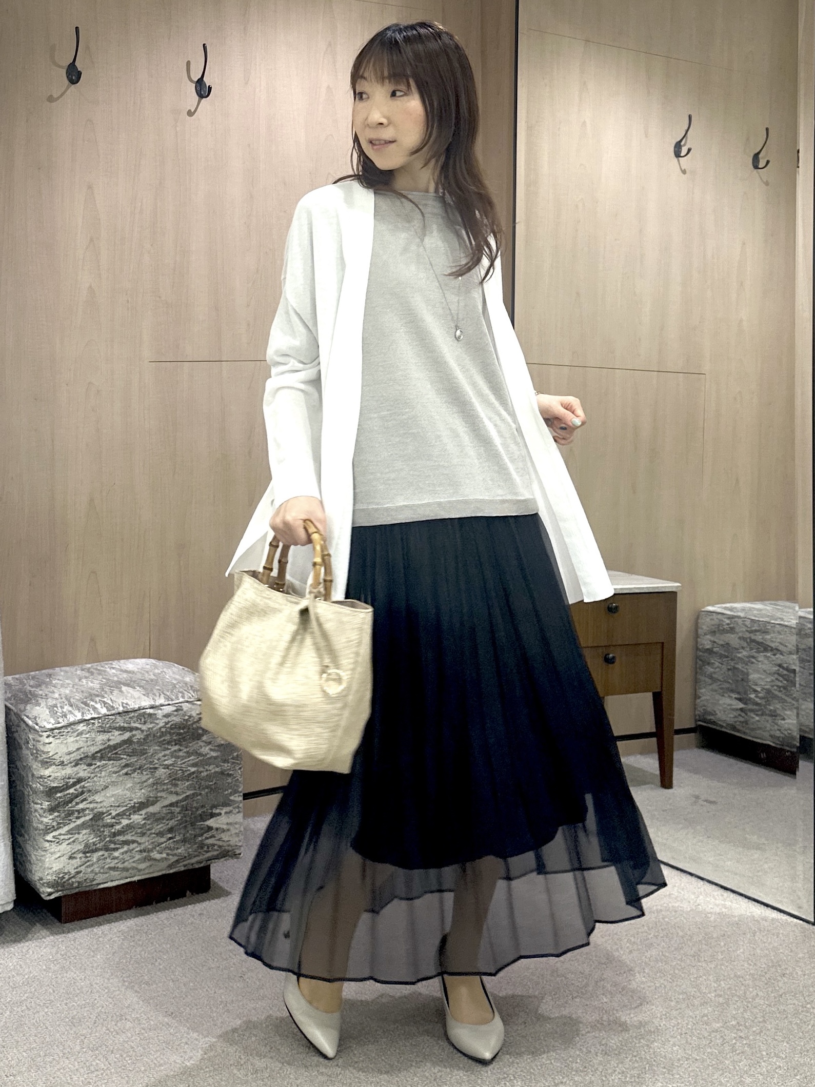 Miwaさんの「UNTITLED｜【ゆったり/リラクシー】リネンボートネックプルオーバー」を使ったコーディネート