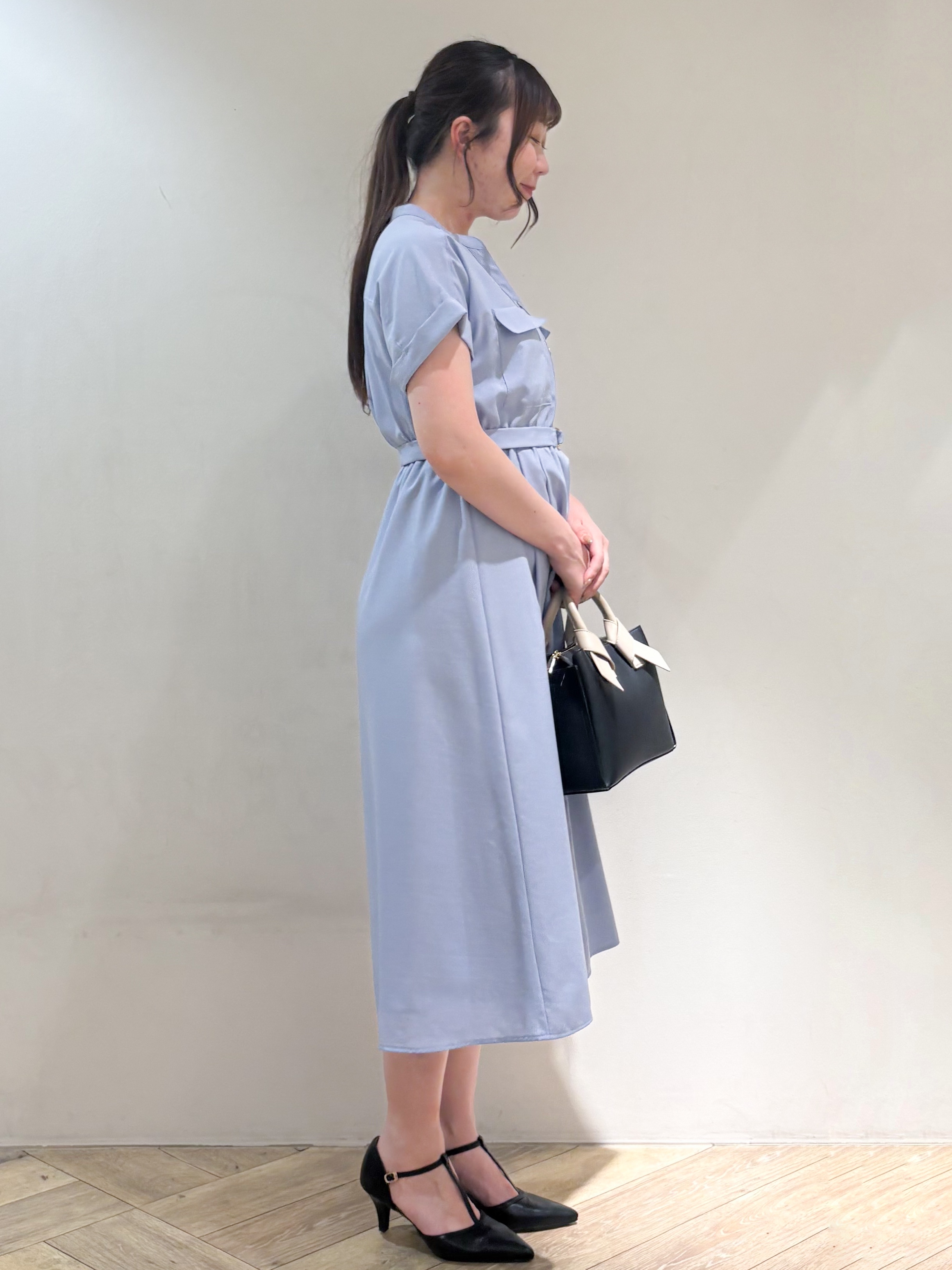 sayaさんの「index｜ダブルポケットスキッパーワンピース【防シワ／洗濯機OK】《XS～3L／6col》」を使ったコーディネート