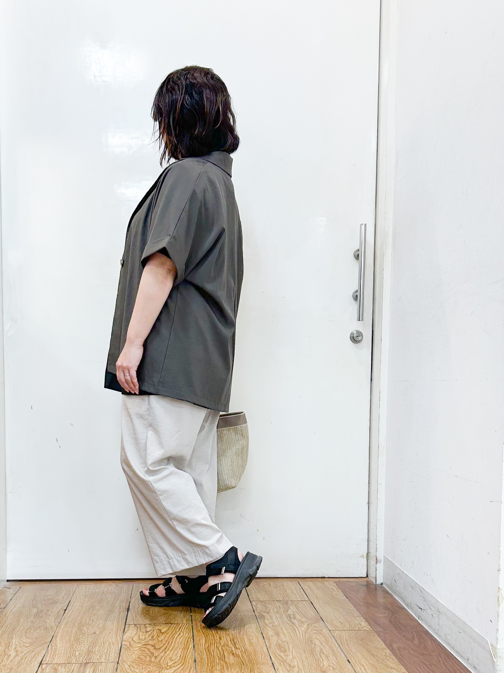 haruさんの「SHOO･LA･RUE｜【高レビュー/洗濯機可/セットアップ可】軽凛(かろりん) ひんやり半袖ジャケット」を使ったコーディネート