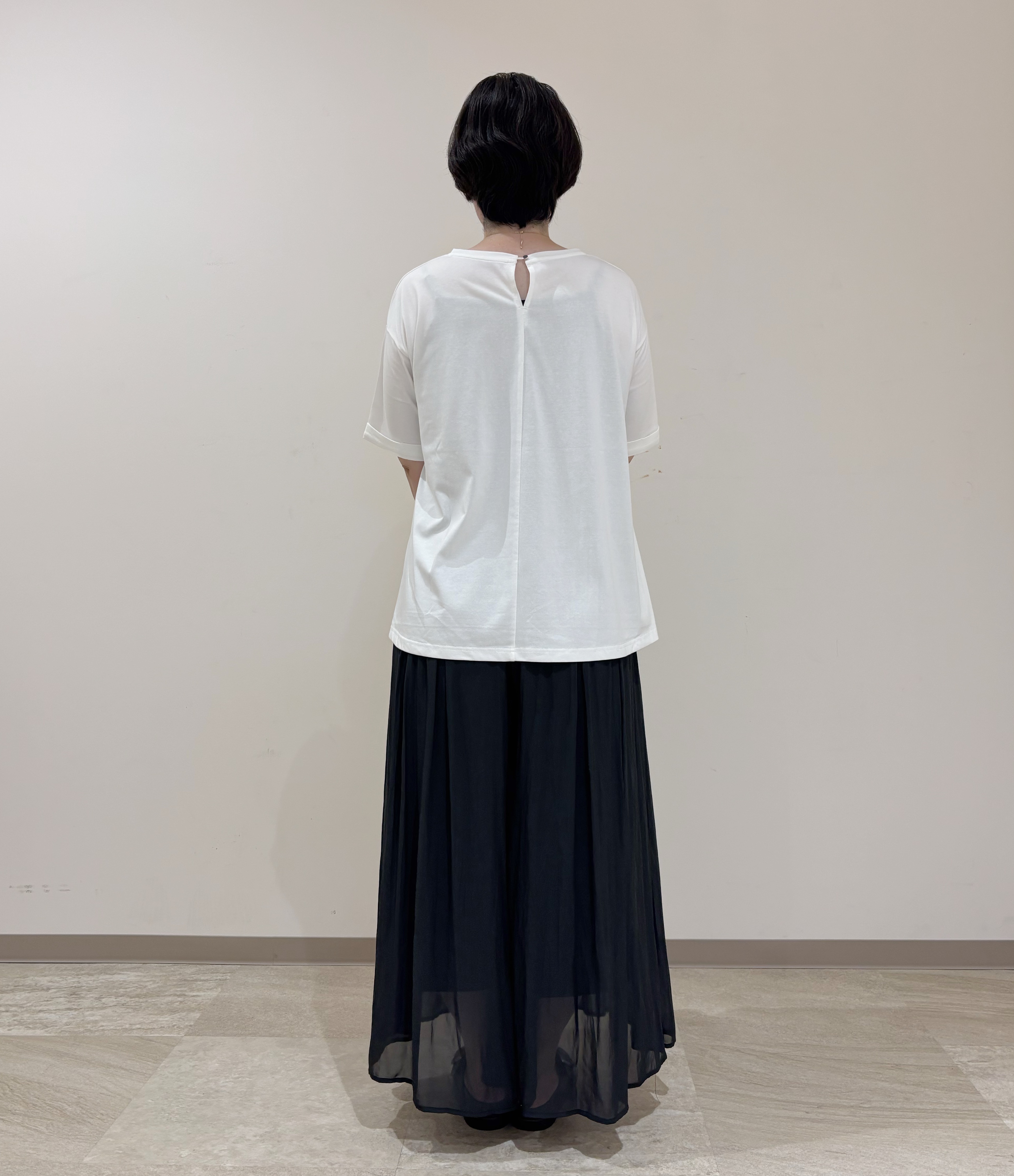 marikoさんの「grove｜【遮熱／吸水速乾／接触冷感／UVカット】フレアシルエットTシャツ」を使ったコーディネート