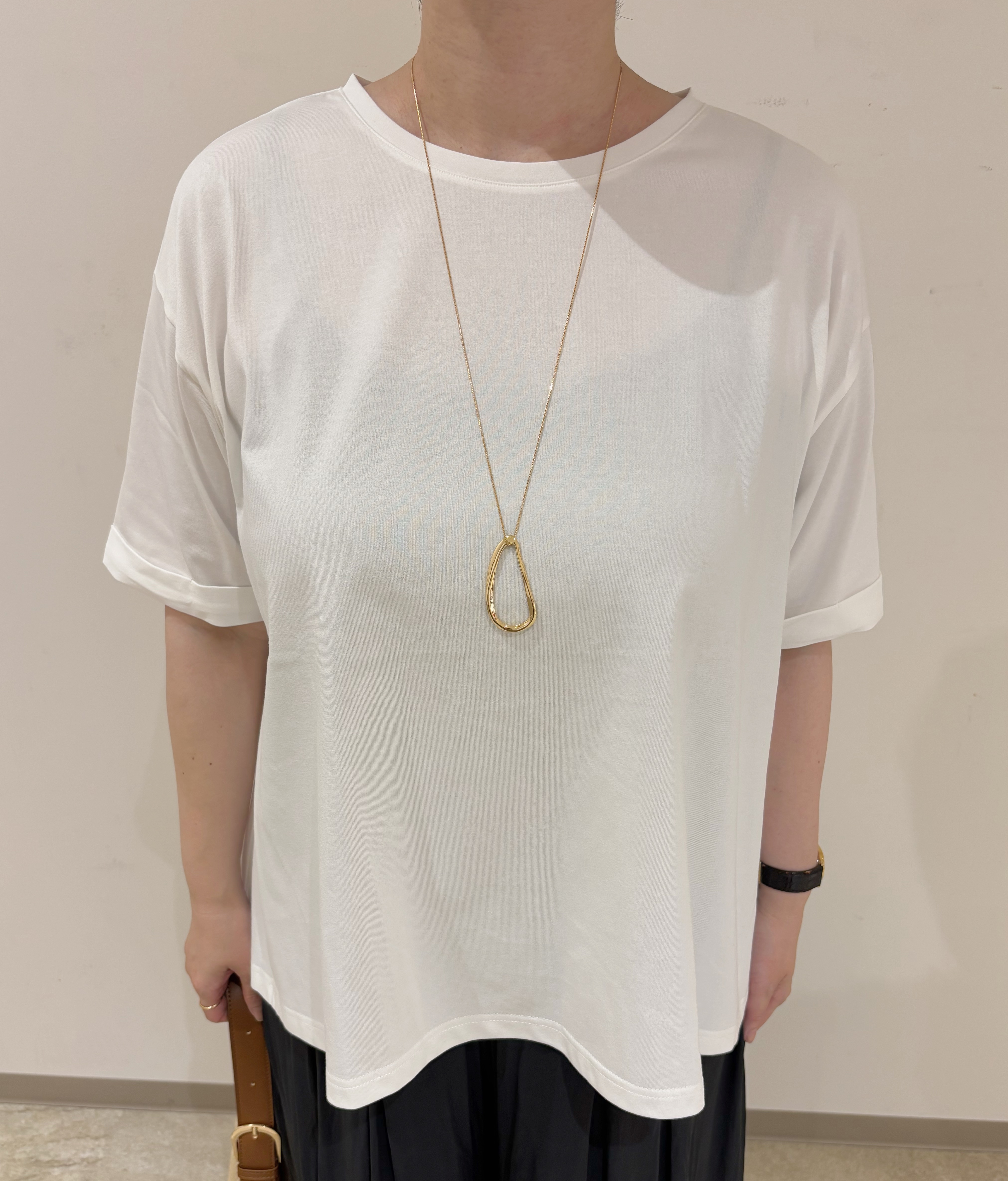 marikoさんの「grove｜【遮熱／吸水速乾／接触冷感／UVカット】フレアシルエットTシャツ」を使ったコーディネート