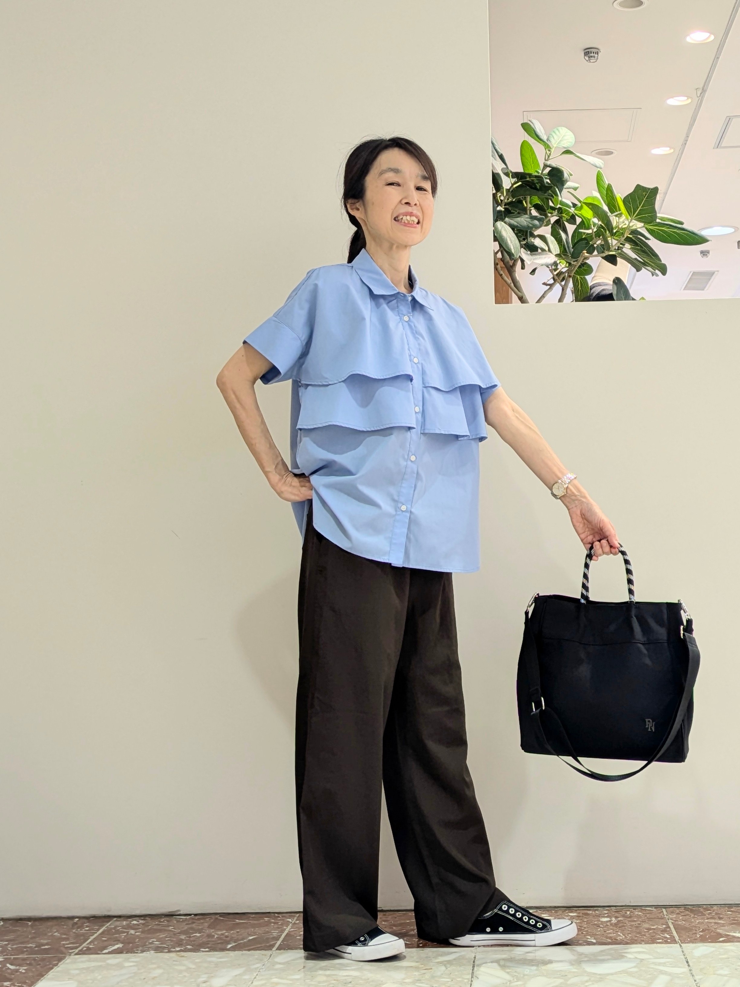 keikoさんの「Dessin｜【マシンウォッシャブル】ダブルフリルブラウス」を使ったコーディネート