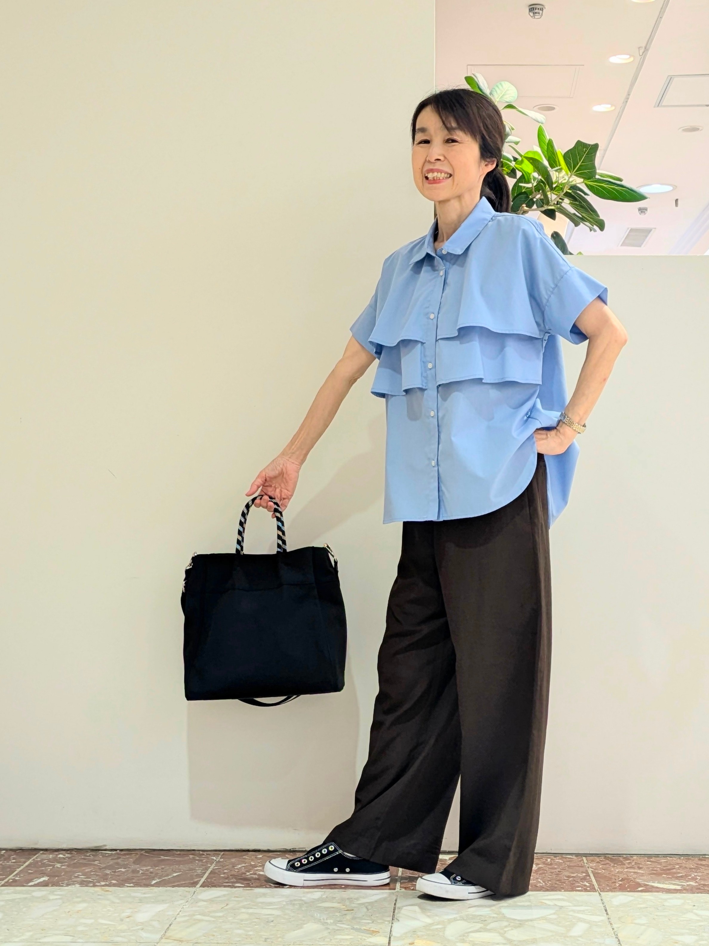 keikoさんの「Dessin｜【マシンウォッシャブル】ダブルフリルブラウス」を使ったコーディネート
