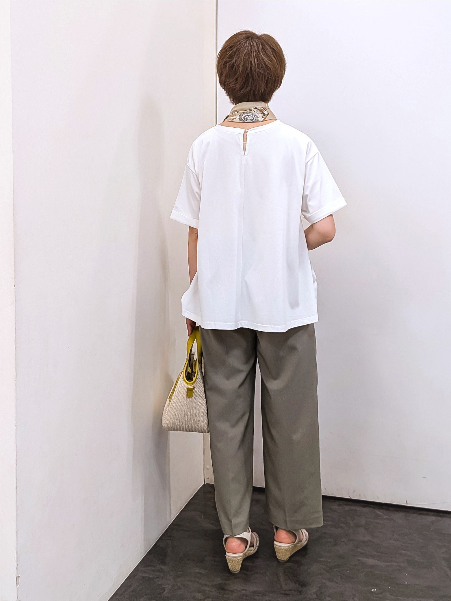 やまちゃんさんの「grove｜【遮熱／吸水速乾／接触冷感／UVカット】フレアシルエットTシャツ」を使ったコーディネート