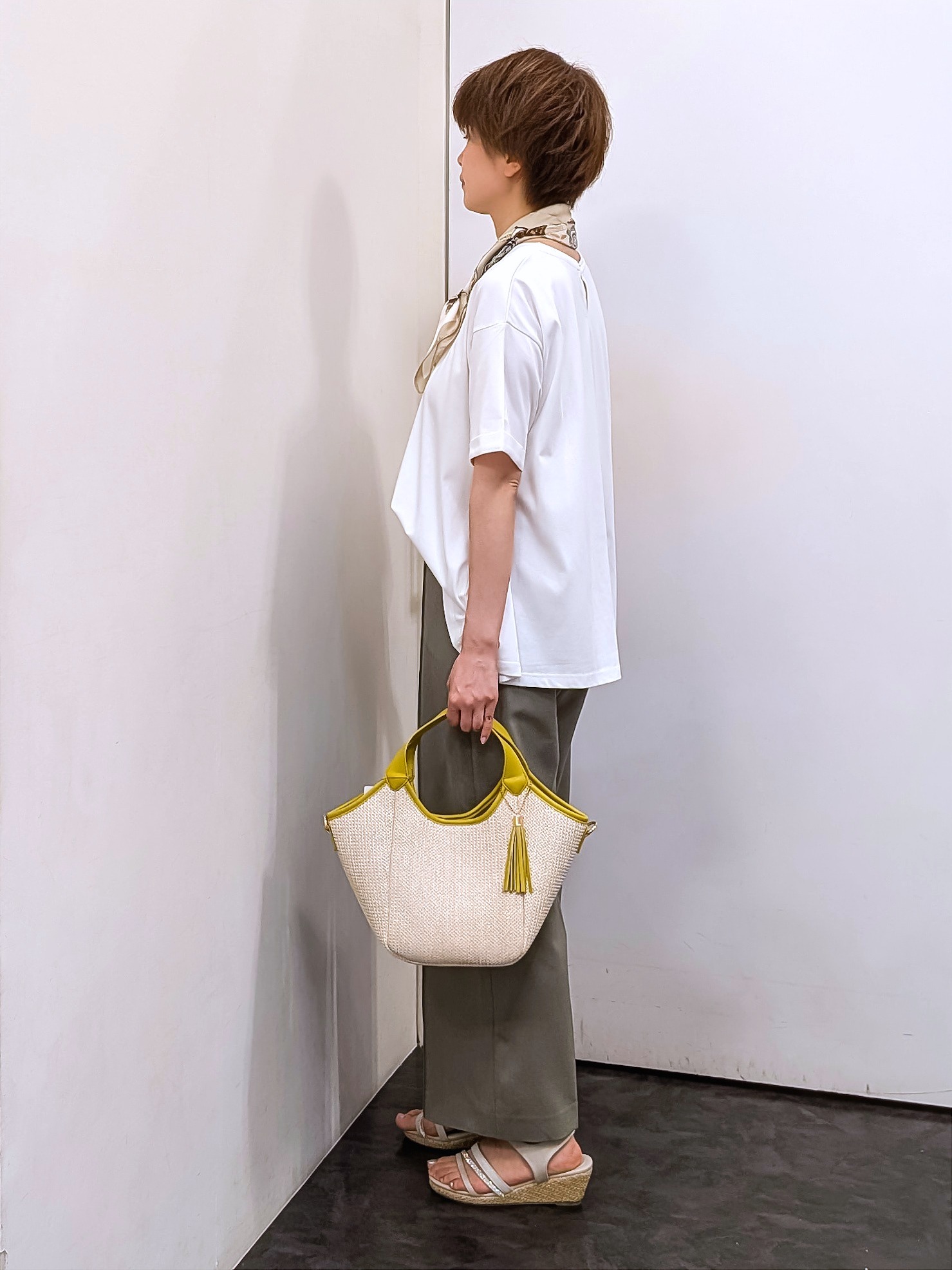 やまちゃんさんの「grove｜【遮熱／吸水速乾／接触冷感／UVカット】フレアシルエットTシャツ」を使ったコーディネート