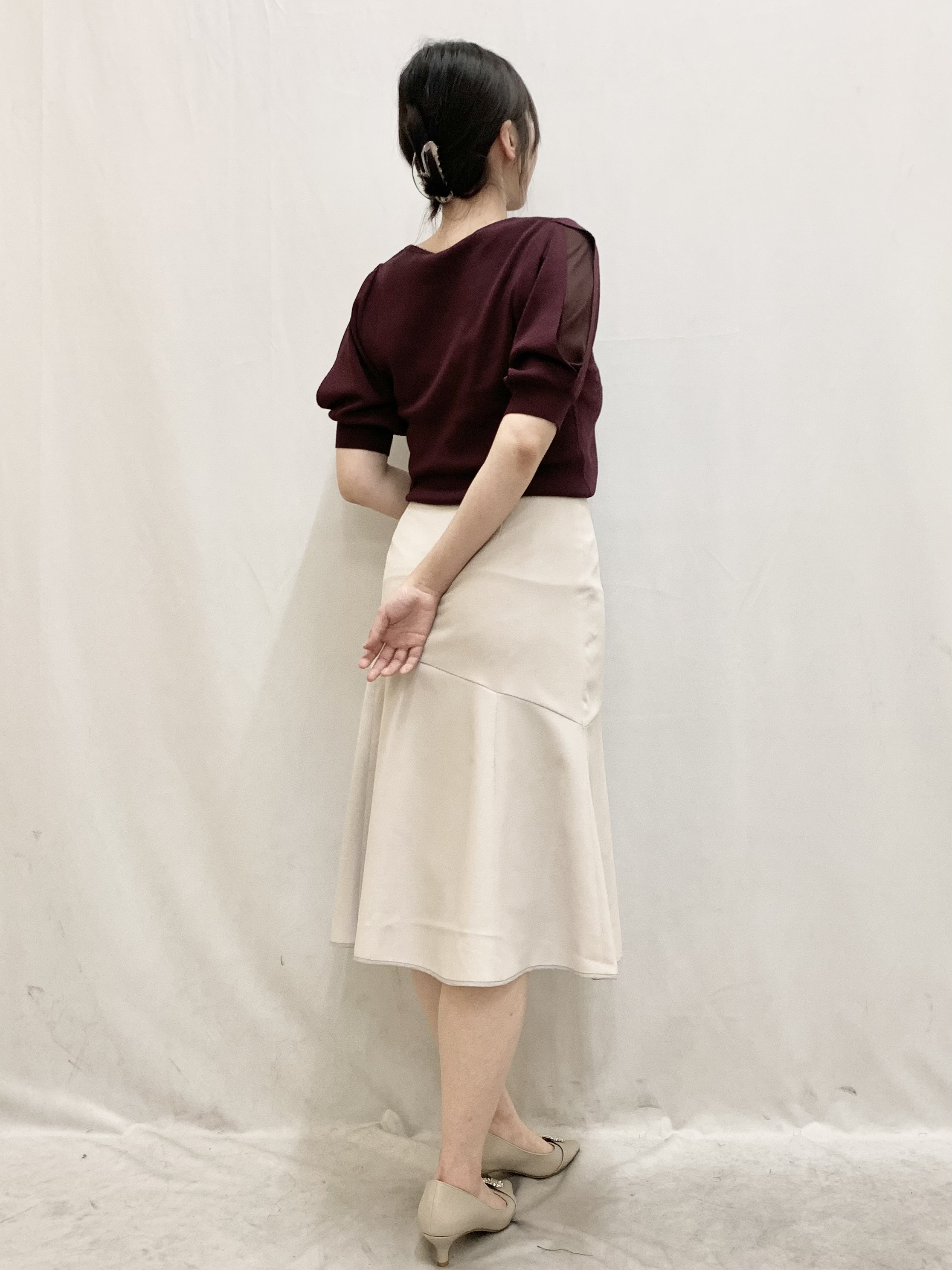kasumiさんの「index｜【接触冷感】クールタッチラップスリーブニット《UVケア／洗濯機OK／XS～3L／9col》」を使ったコーディネート