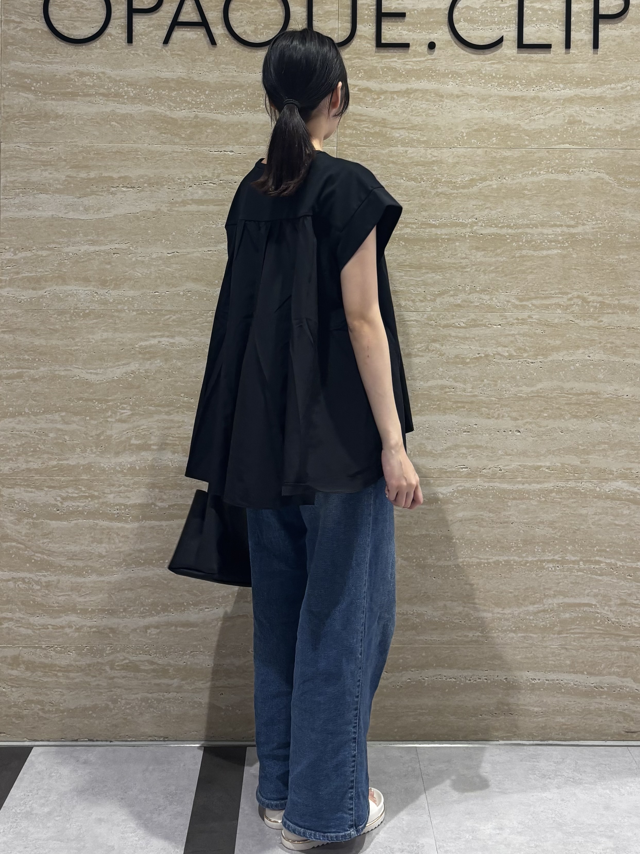 Ririkaさんの「OPAQUE.CLIP｜【接触冷感】バックフレアドッキングカットソー《洗濯機OK》」を使ったコーディネート