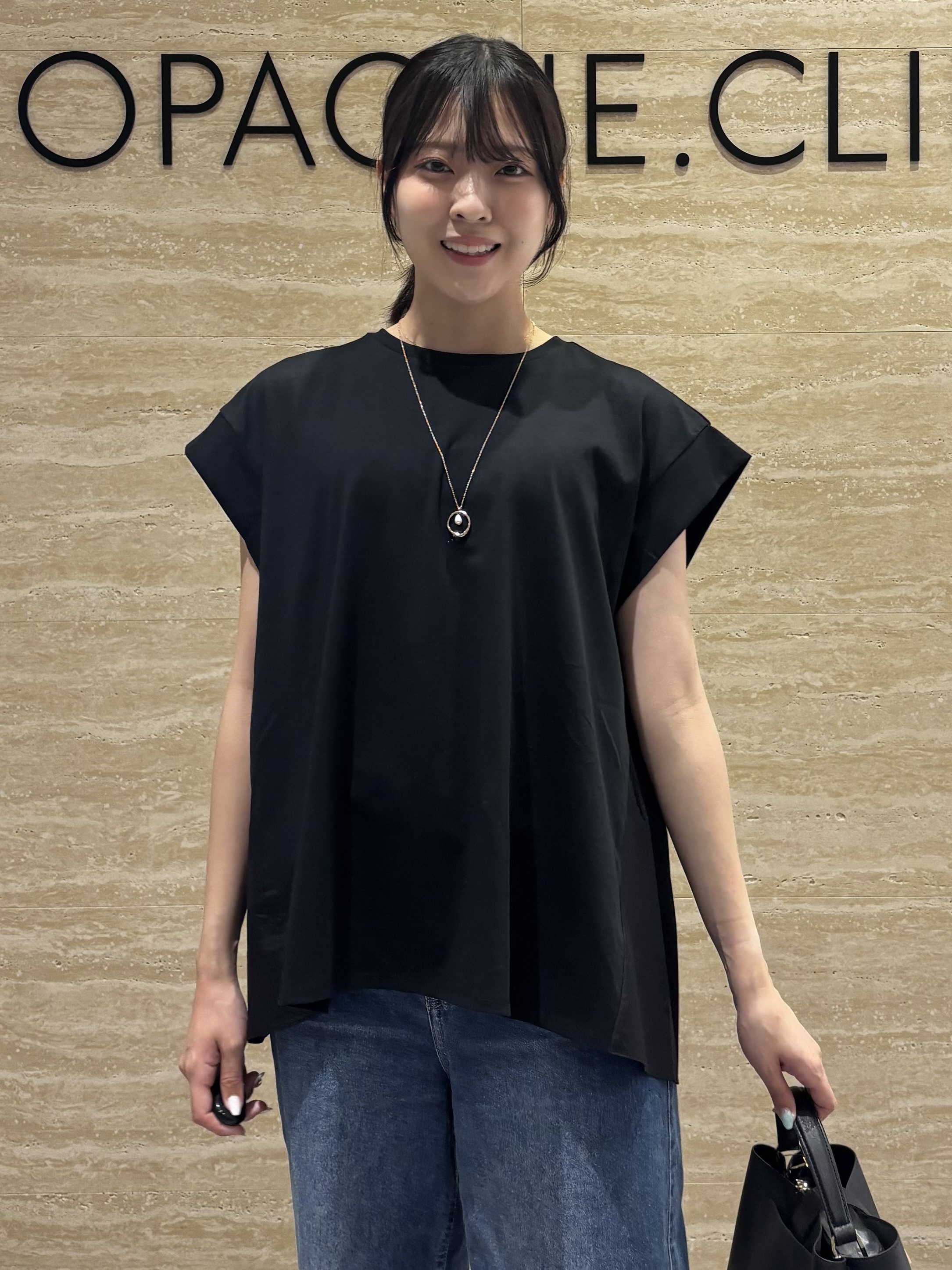 Ririkaさんの「OPAQUE.CLIP｜【接触冷感】バックフレアドッキングカットソー《洗濯機OK》」を使ったコーディネート