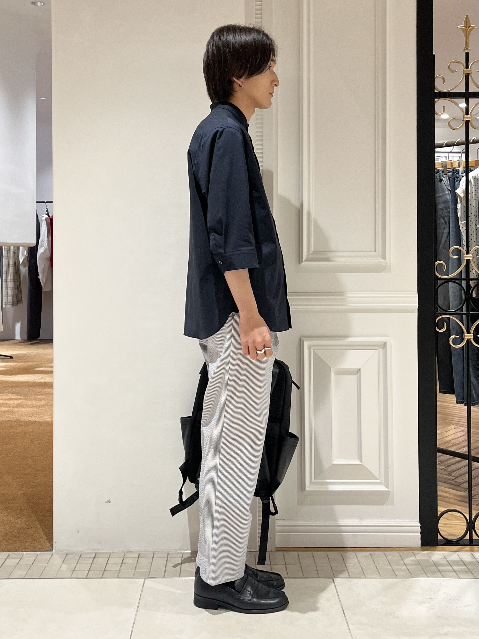 Watanabeさんの「DRESSTERIOR｜オーガニックコットン ストレッチバンドカラーシャツ」を使ったコーディネート