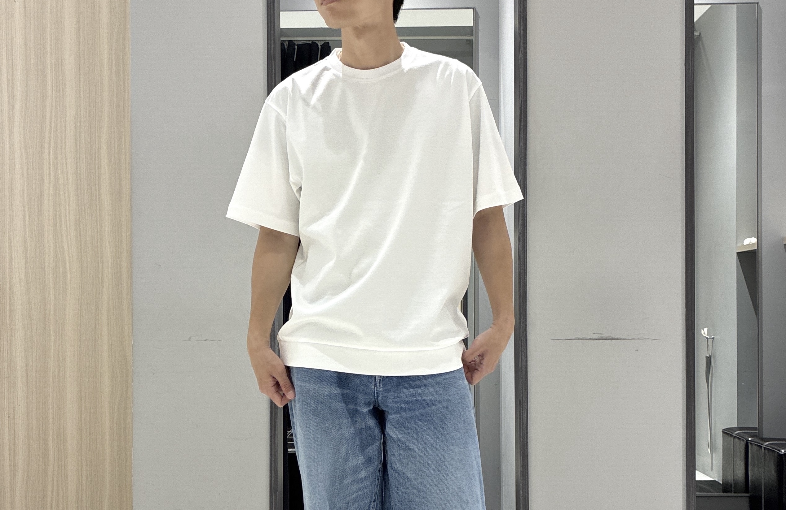 わいずみさんの「TAKEO KIKUCHI｜【通気性】トリコットサッカー オープンカラー シャツ」を使ったコーディネート