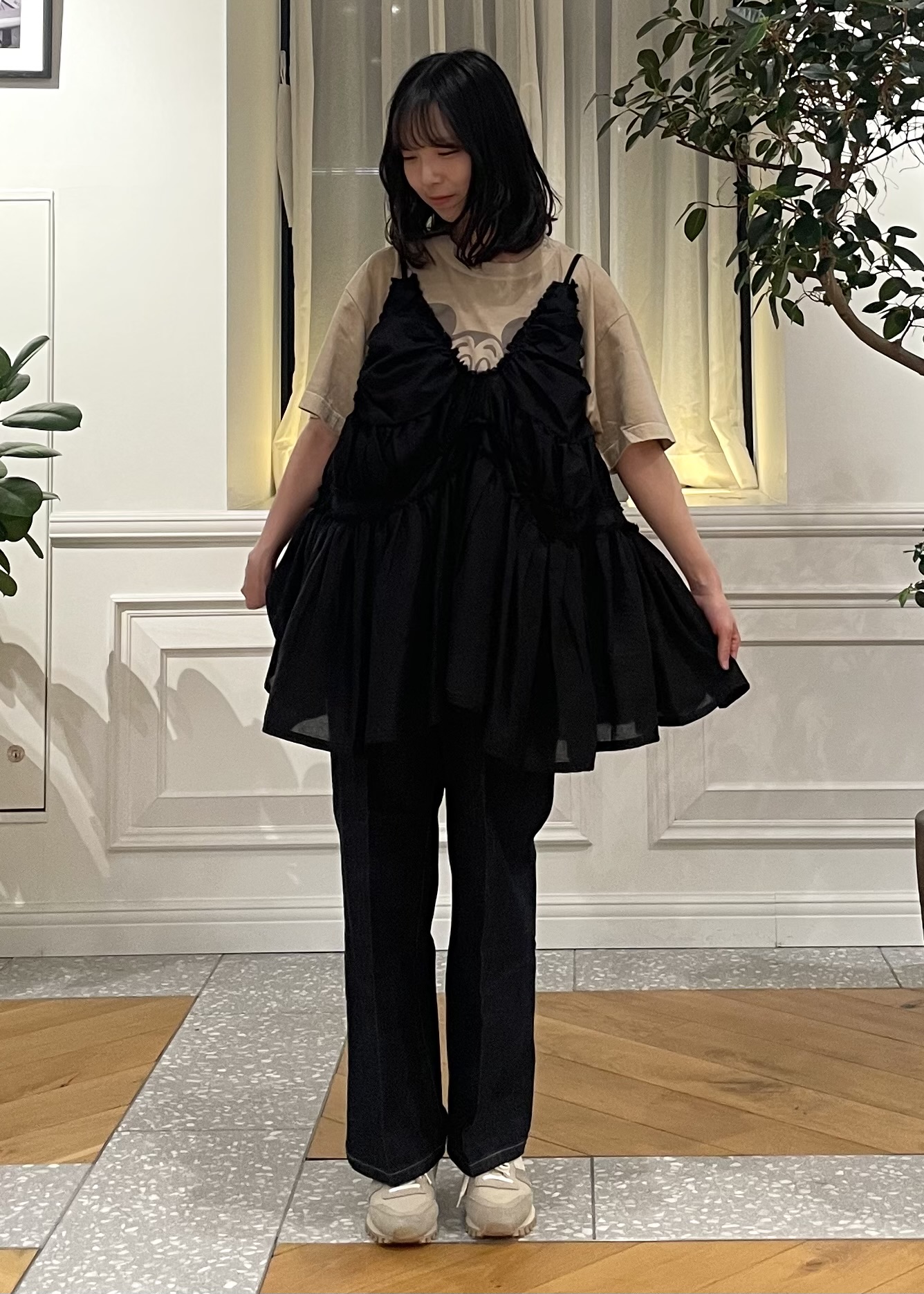 Lilyさんの「DRESSTERIOR｜GOOD ROCK SPEED（グッドロックスピード）【別注】ミッキーTシャツ」を使ったコーディネート