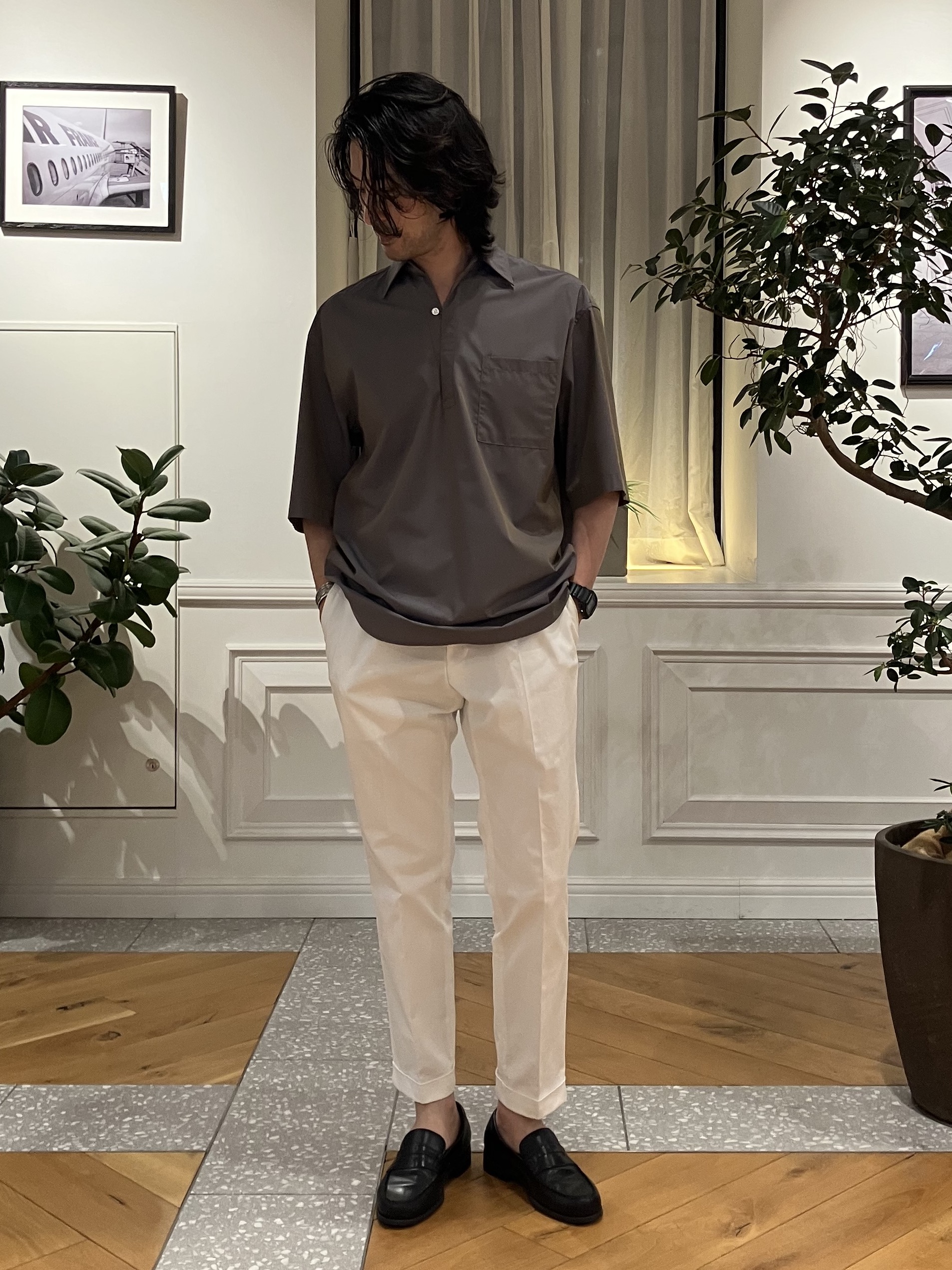 junyaさんの「DRESSTERIOR｜イージーケア プルオーバーシャツ」を使ったコーディネート
