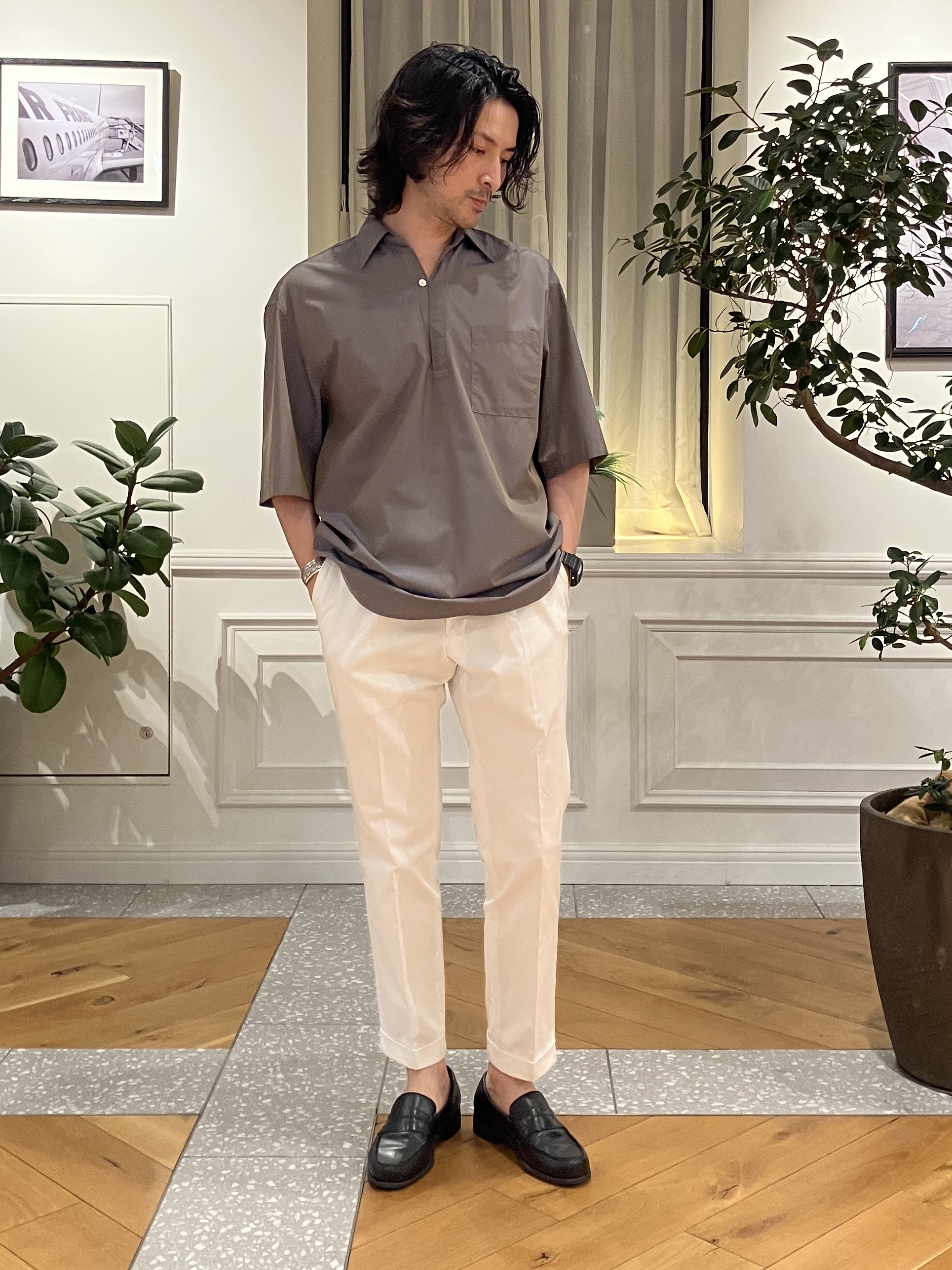 junyaさんの「DRESSTERIOR｜イージーケア プルオーバーシャツ」を使ったコーディネート
