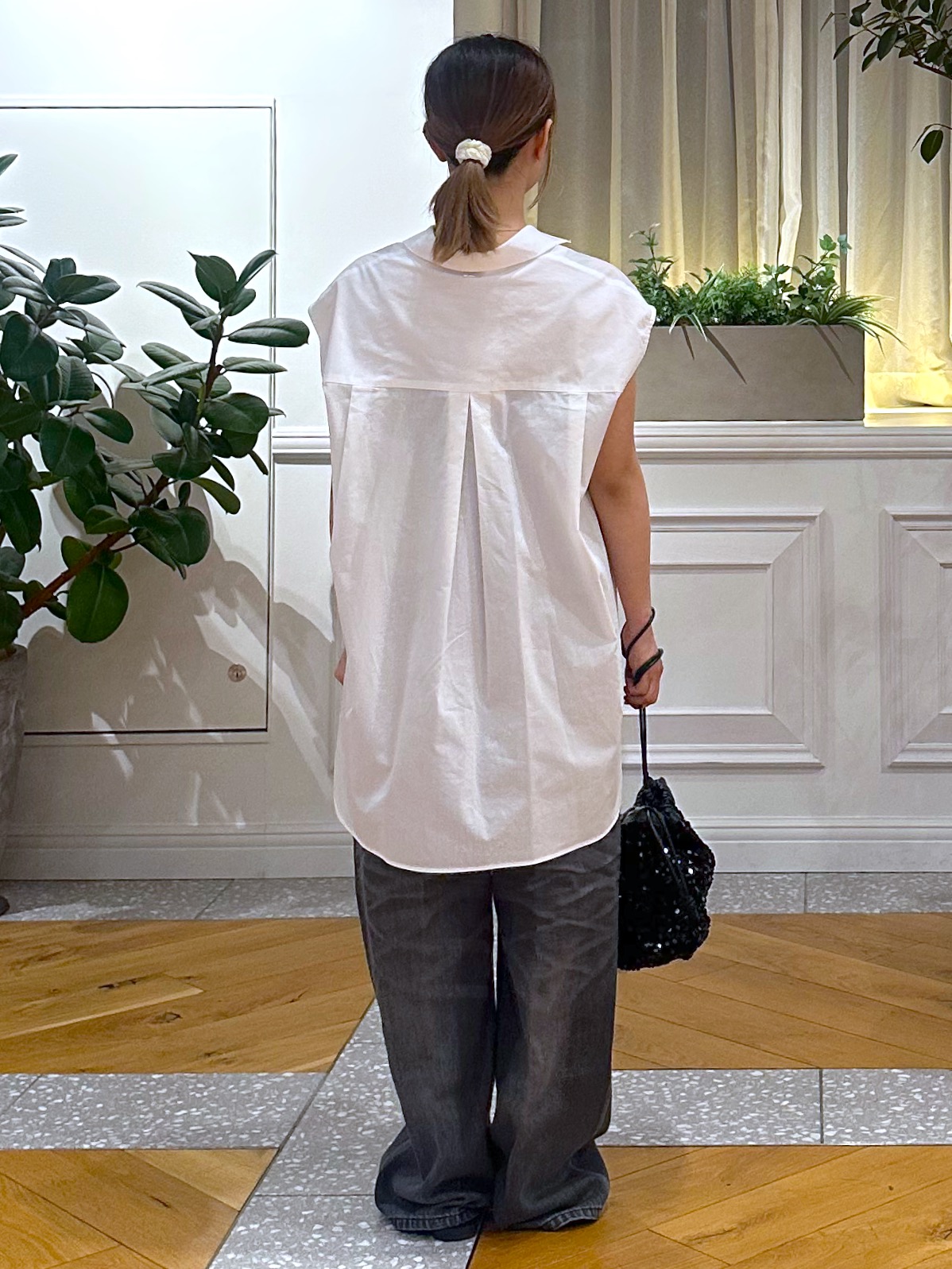 なべこさんの「DRESSTERIOR｜フレンチスリーブ スキッパーブラウス」を使ったコーディネート
