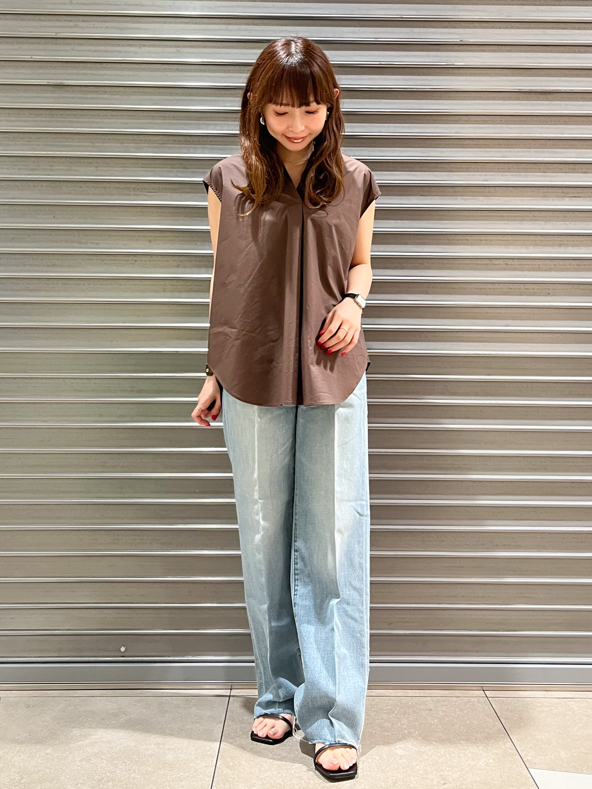 じゅんさんの「DRESSTERIOR｜フレンチスリーブ スキッパーブラウス」を使ったコーディネート