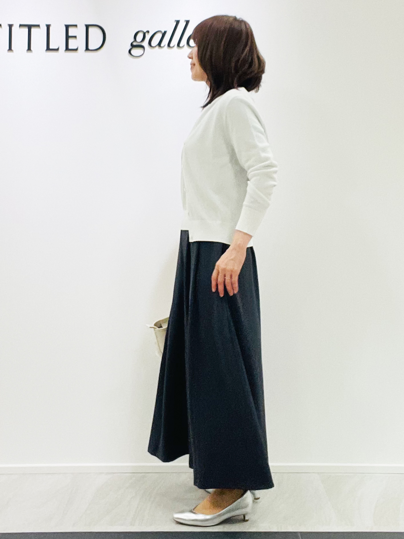 めいさんの「UNTITLED｜【アンサンブル可】ラメ混クルーネックカーディガン」を使ったコーディネート