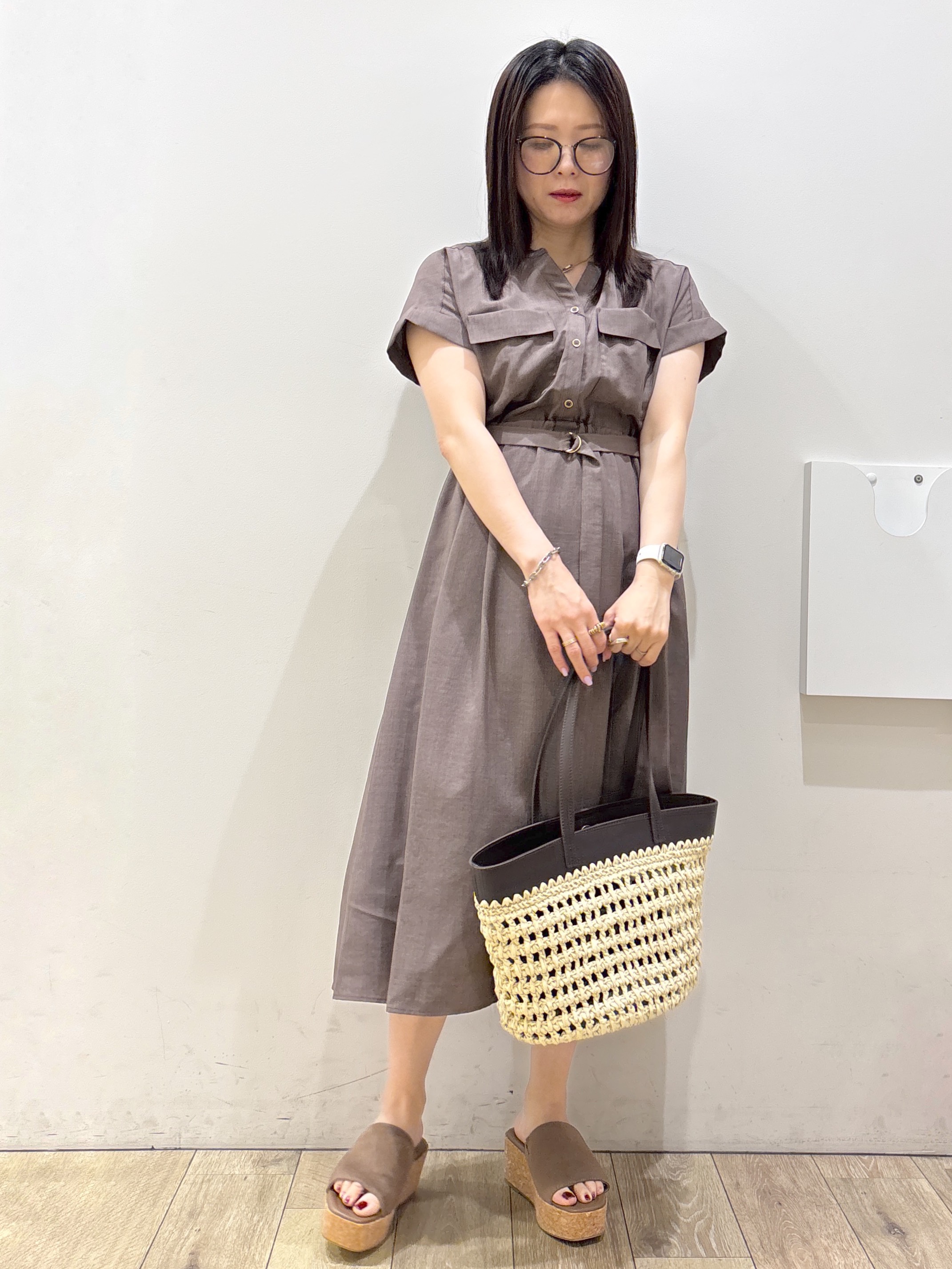 mameさんの「index｜ダブルポケットスキッパーワンピース【防シワ／洗濯機OK】《XS～3L／6col》」を使ったコーディネート