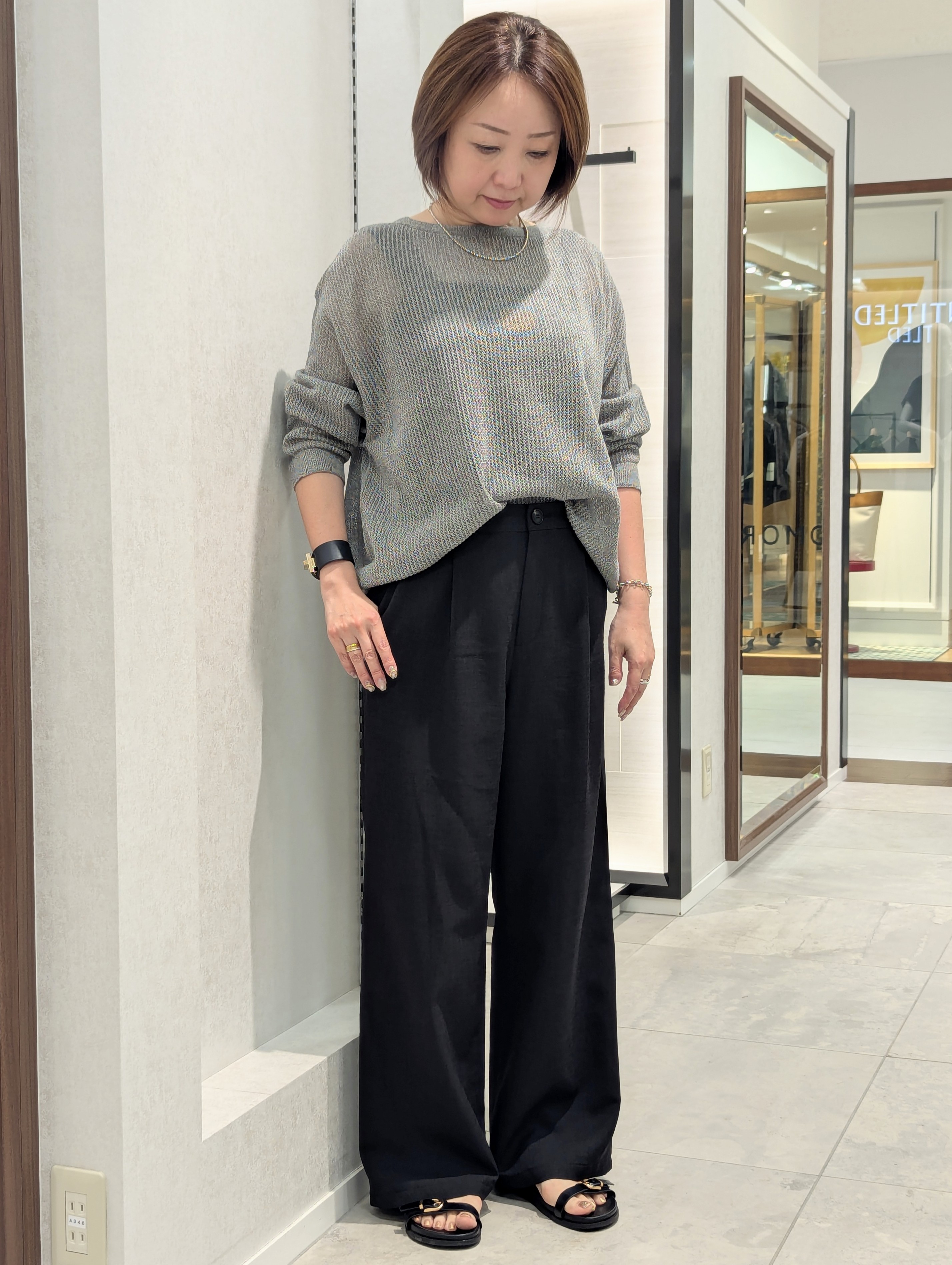 odaさんの「UNTITLED｜シアーメッシュニット」を使ったコーディネート