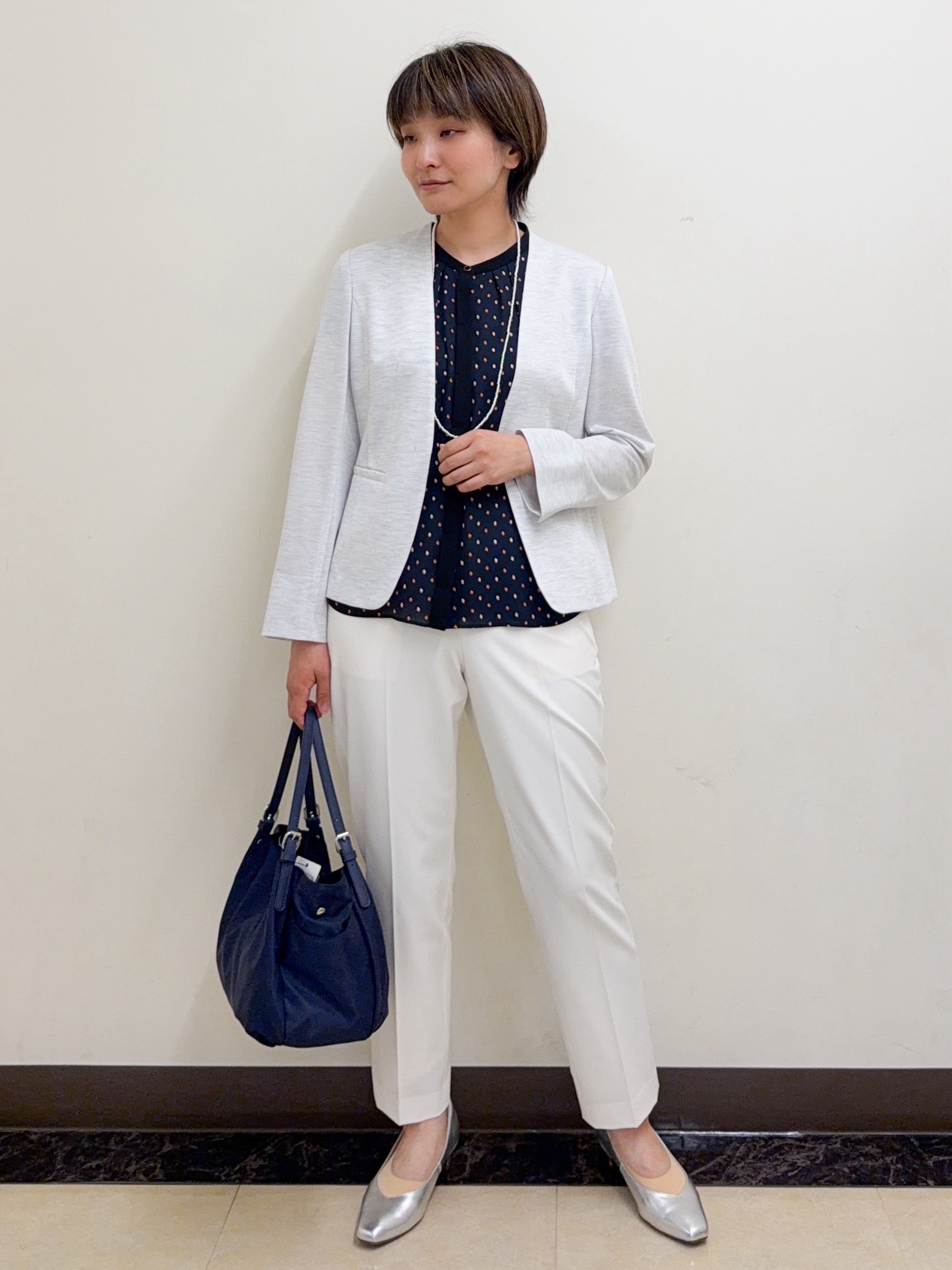 zumaさんの「Reflect｜【SS-4Lサイズ／UVカット／接触冷感】匠ジャケット／ノーカラー」を使ったコーディネート