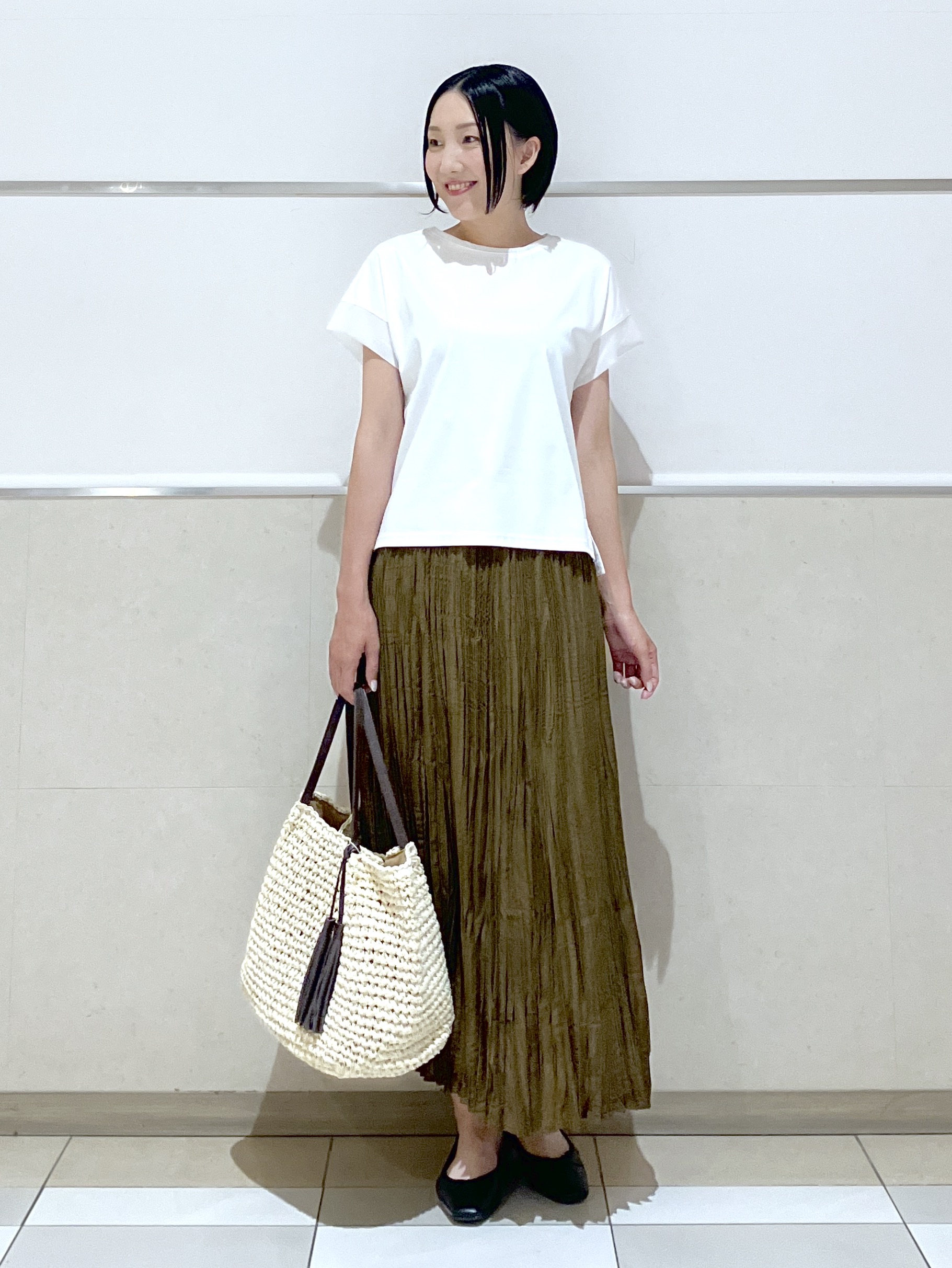eriko さんの「Dessin｜【UVカット/接触冷感】美光沢カットソー」を使ったコーディネート