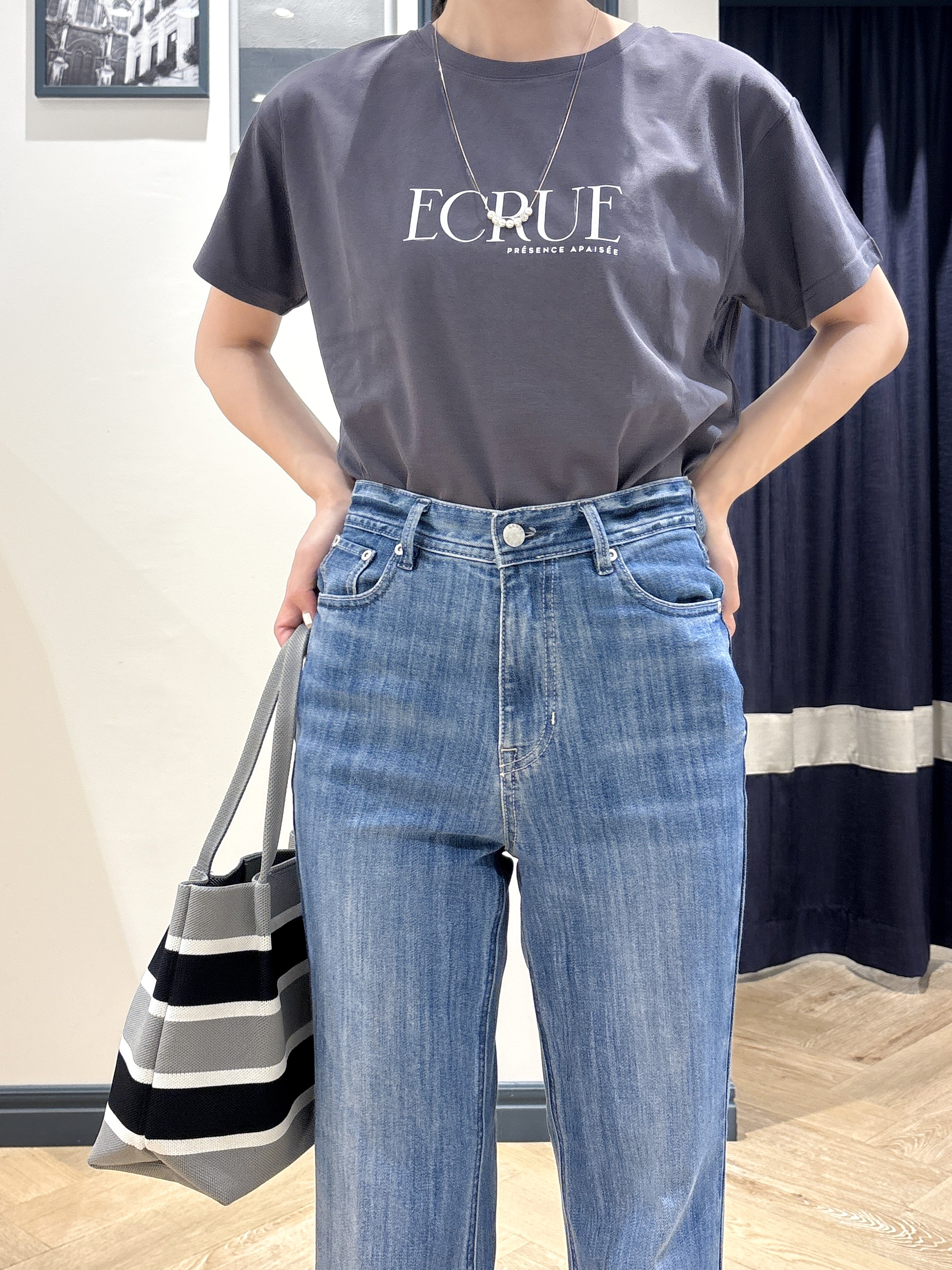 ayakaさんの「grove｜【遮熱／吸水速乾／接触冷感／UVカット】ベーシックロゴTシャツ」を使ったコーディネート