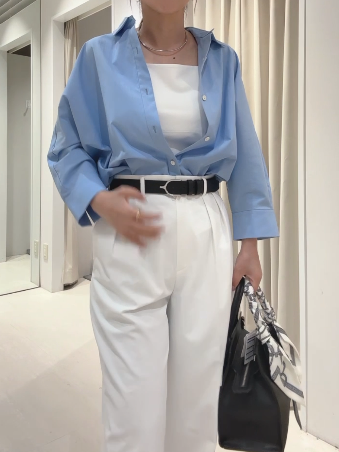 tomoさんの「UNTITLED｜【接触冷感/吸水速乾/UVカット】ドルマンスリーブシャツ」を使ったコーディネート