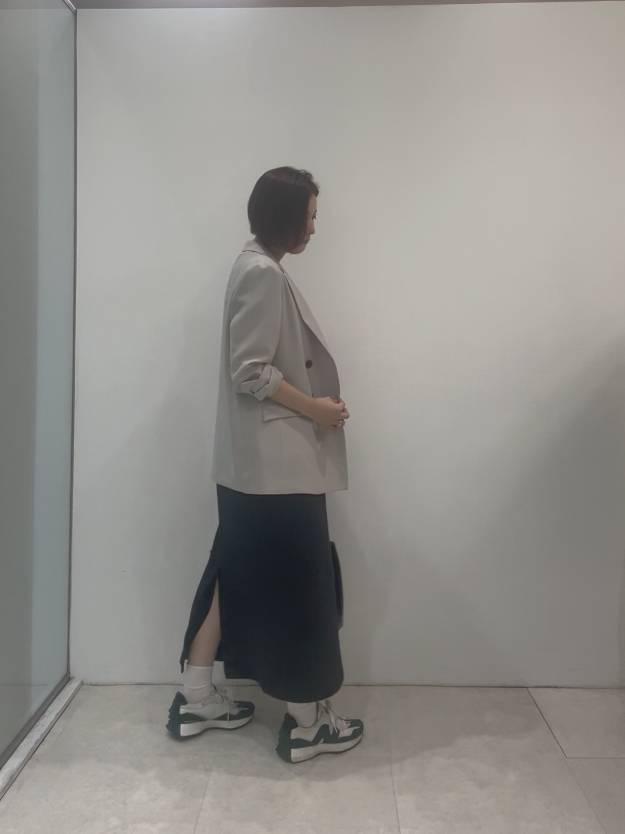 まどかさんの「UNTITLED｜【新色追加/セットアップ可】エアリー ダブルブレストジャケット」を使ったコーディネート