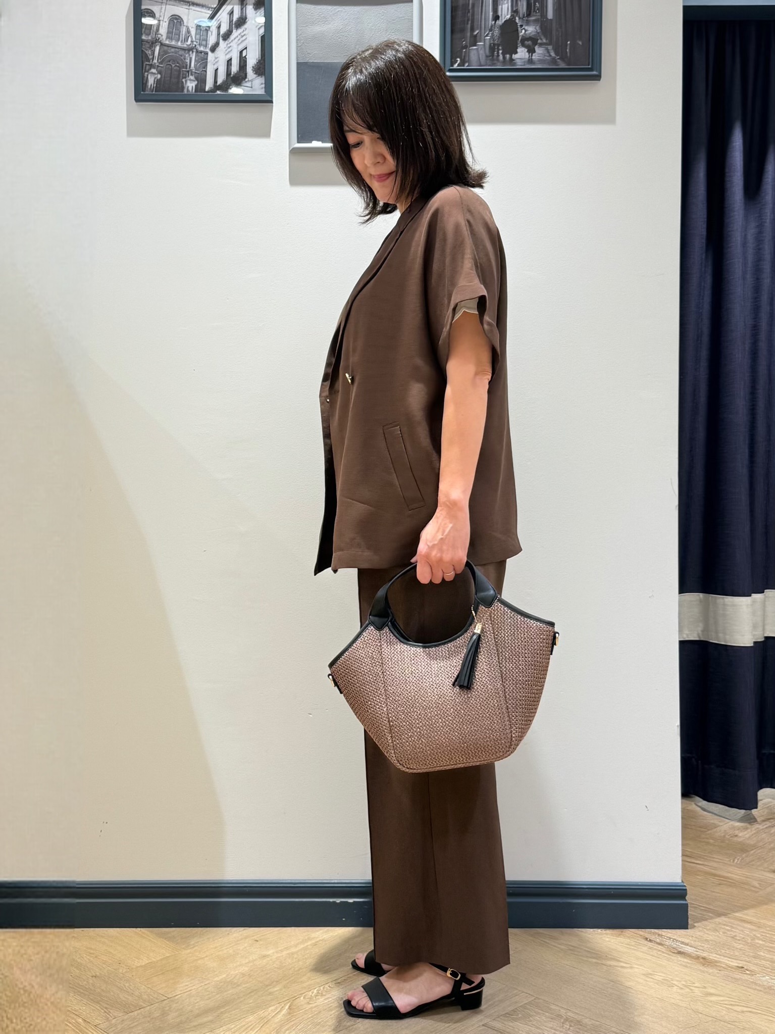Lilyさんの「grove｜【洗濯機OK・ひんやり/SETUP可】シワになりにくいハーフスリーブジャケット」を使ったコーディネート