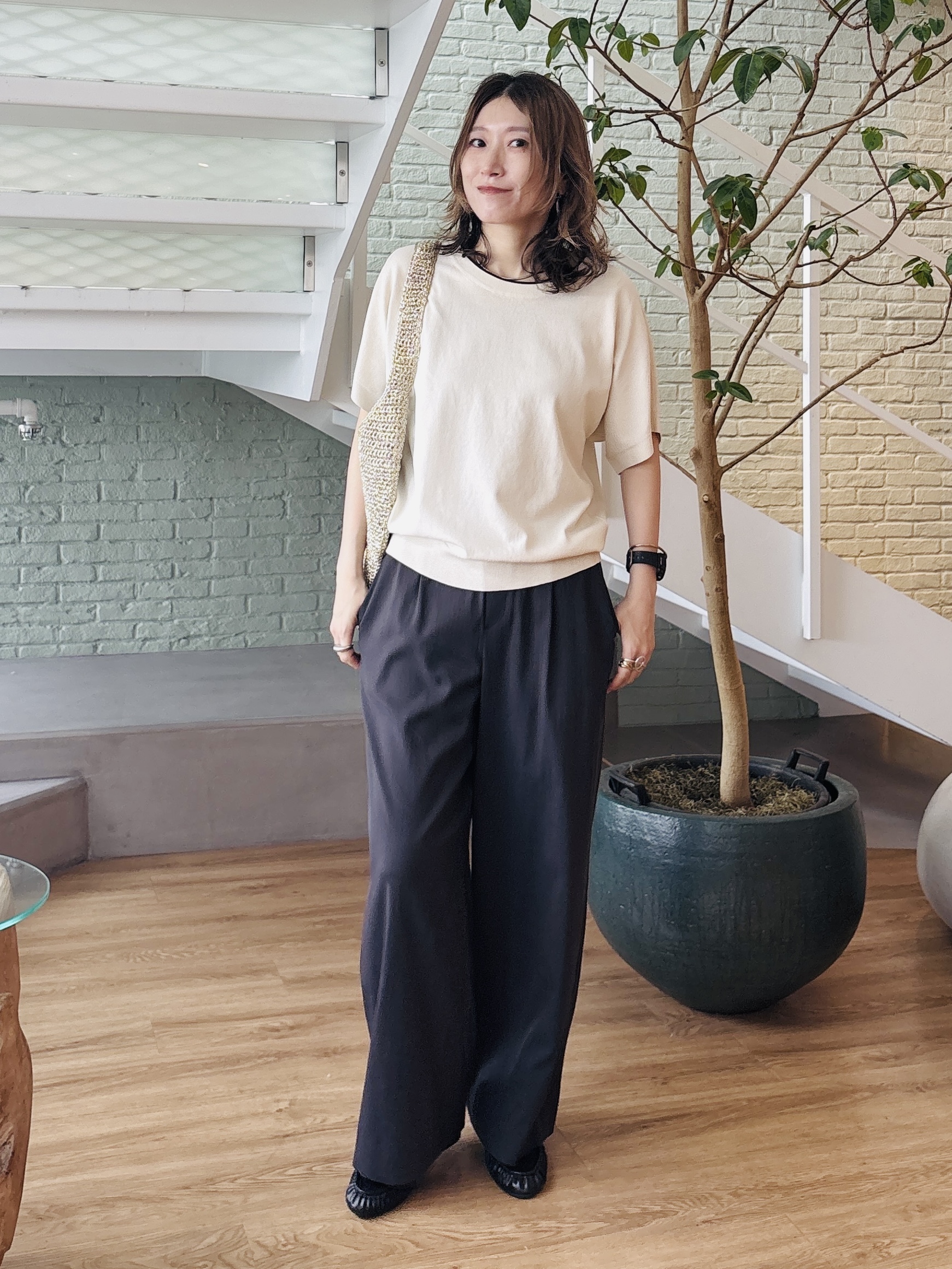 kotakiさんの「INDIVI｜【洗える／コットン】ドライタッチさらりニットT」を使ったコーディネート