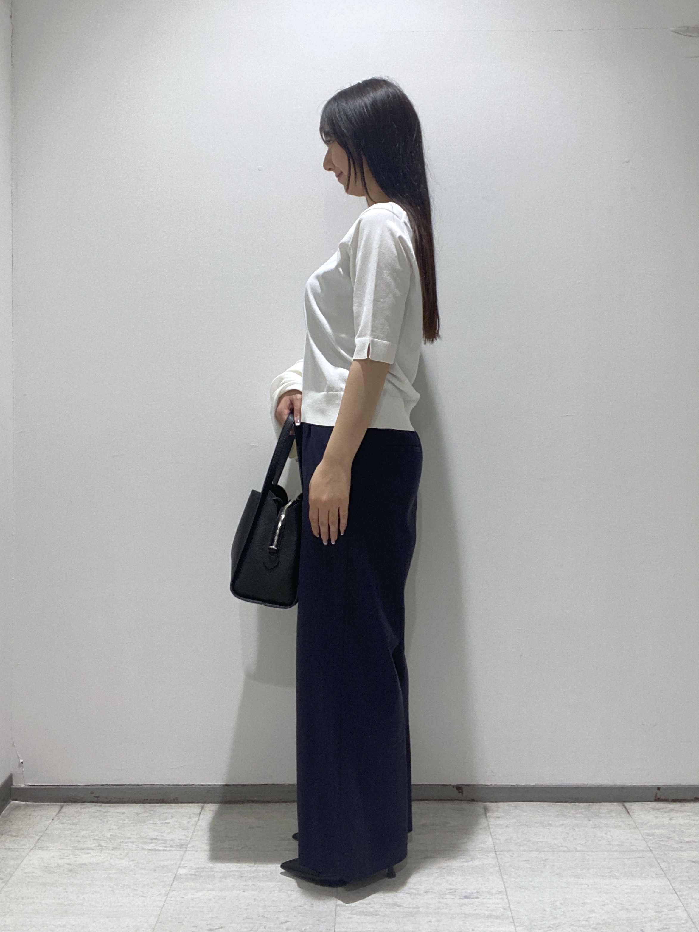 meiさんの「INDIVI｜【UVケア/接触冷感／アンサンブル】丸首カーディガン＆袖スリット5分袖ニット」を使ったコーディネート