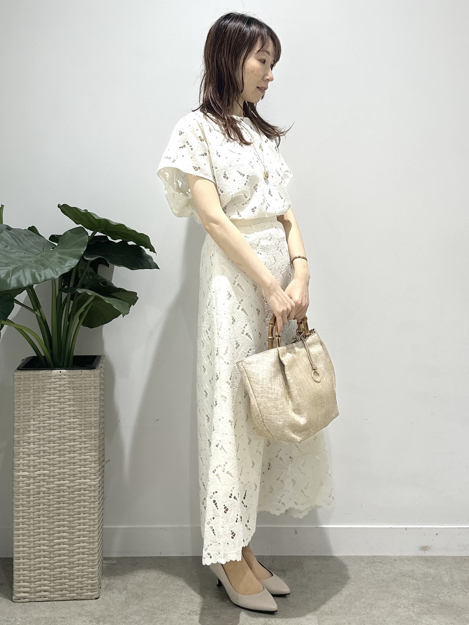 Miwaさんの「UNTITLED｜【セットアップ可能】リーフレースブラウス」を使ったコーディネート