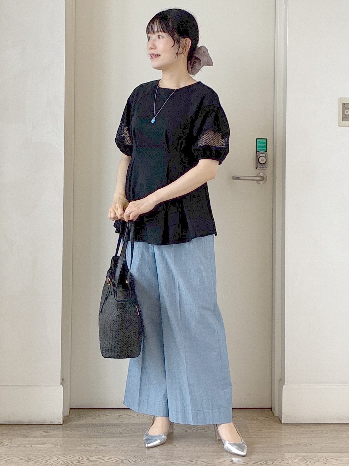  beni_gingerさんの「Reflect｜メッシュ切り替えスリーブトップス」を使ったコーディネート