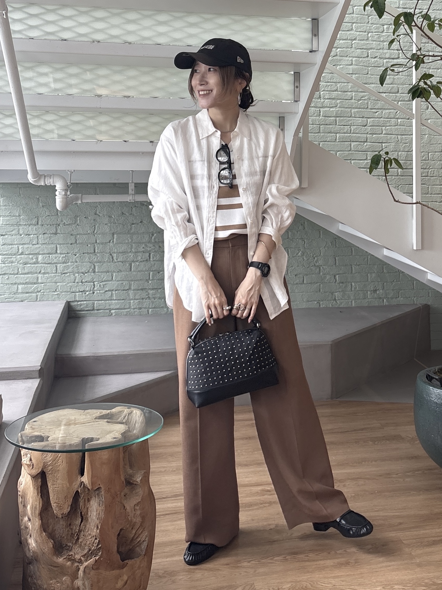 kotakiさんの「INDIVI｜【接触冷感／2WAY】カシュクールリネンシャツ」を使ったコーディネート