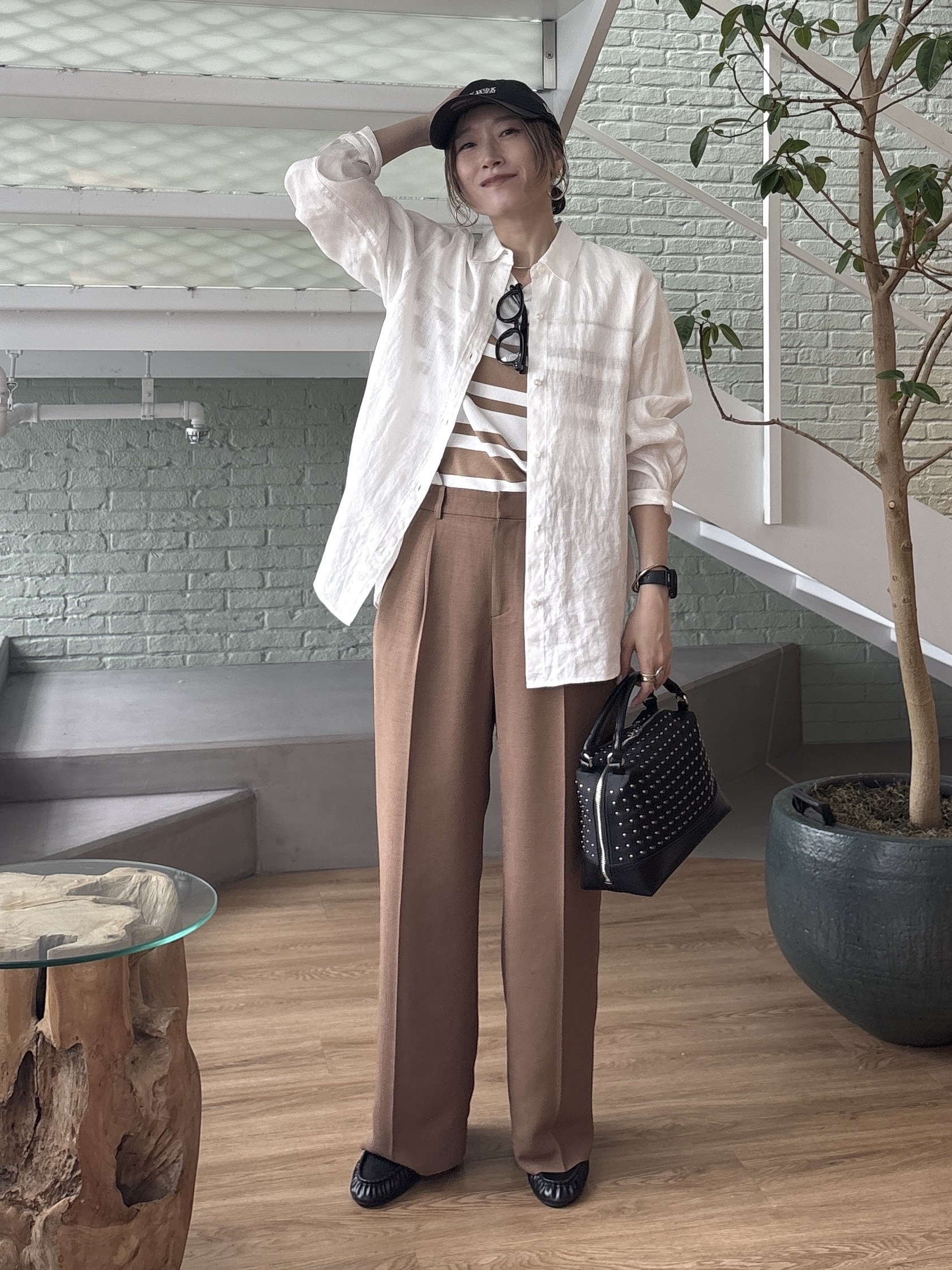 kotakiさんの「INDIVI｜【接触冷感／2WAY】カシュクールリネンシャツ」を使ったコーディネート