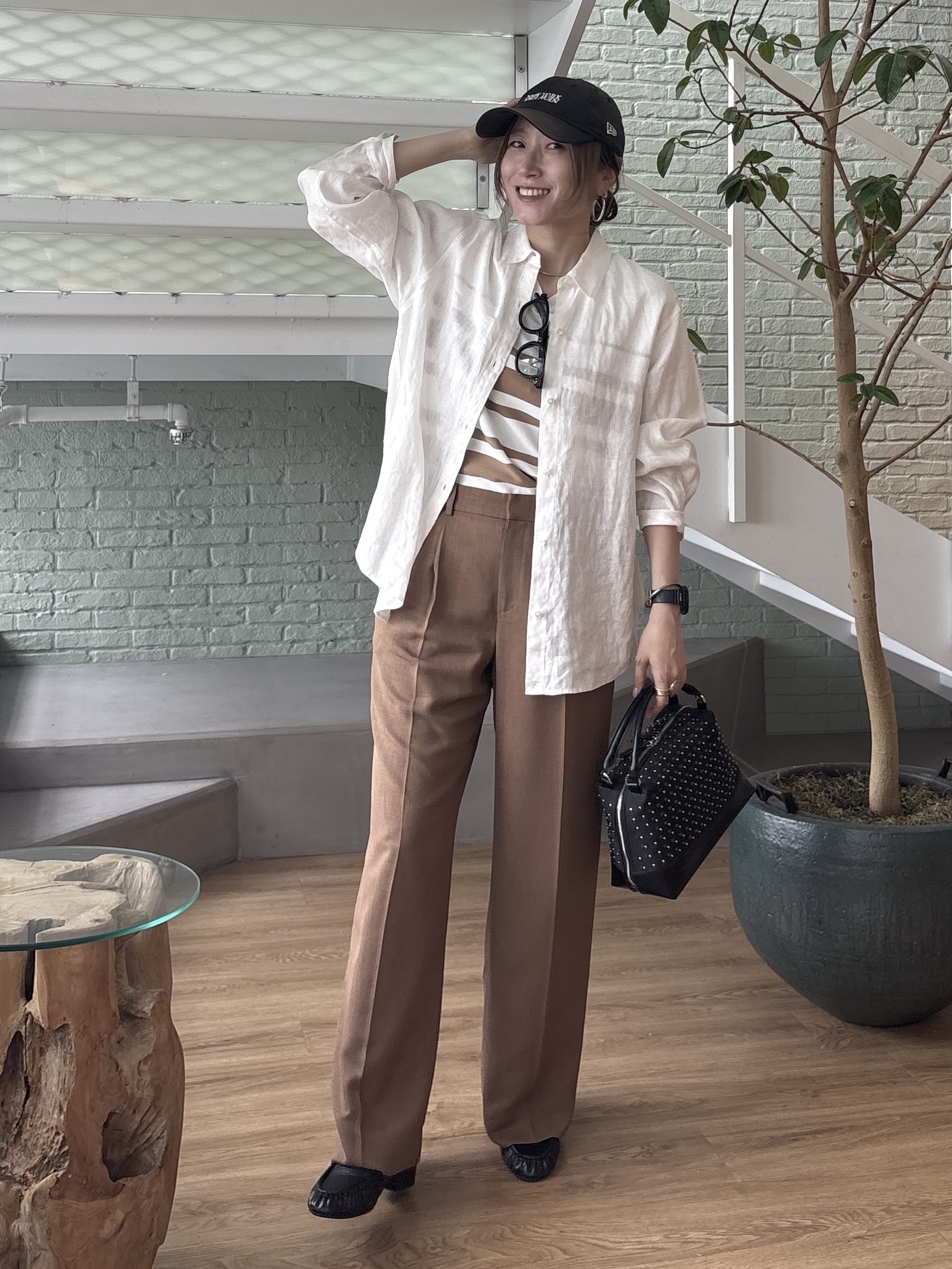 kotakiさんの「INDIVI｜【接触冷感／2WAY】カシュクールリネンシャツ」を使ったコーディネート