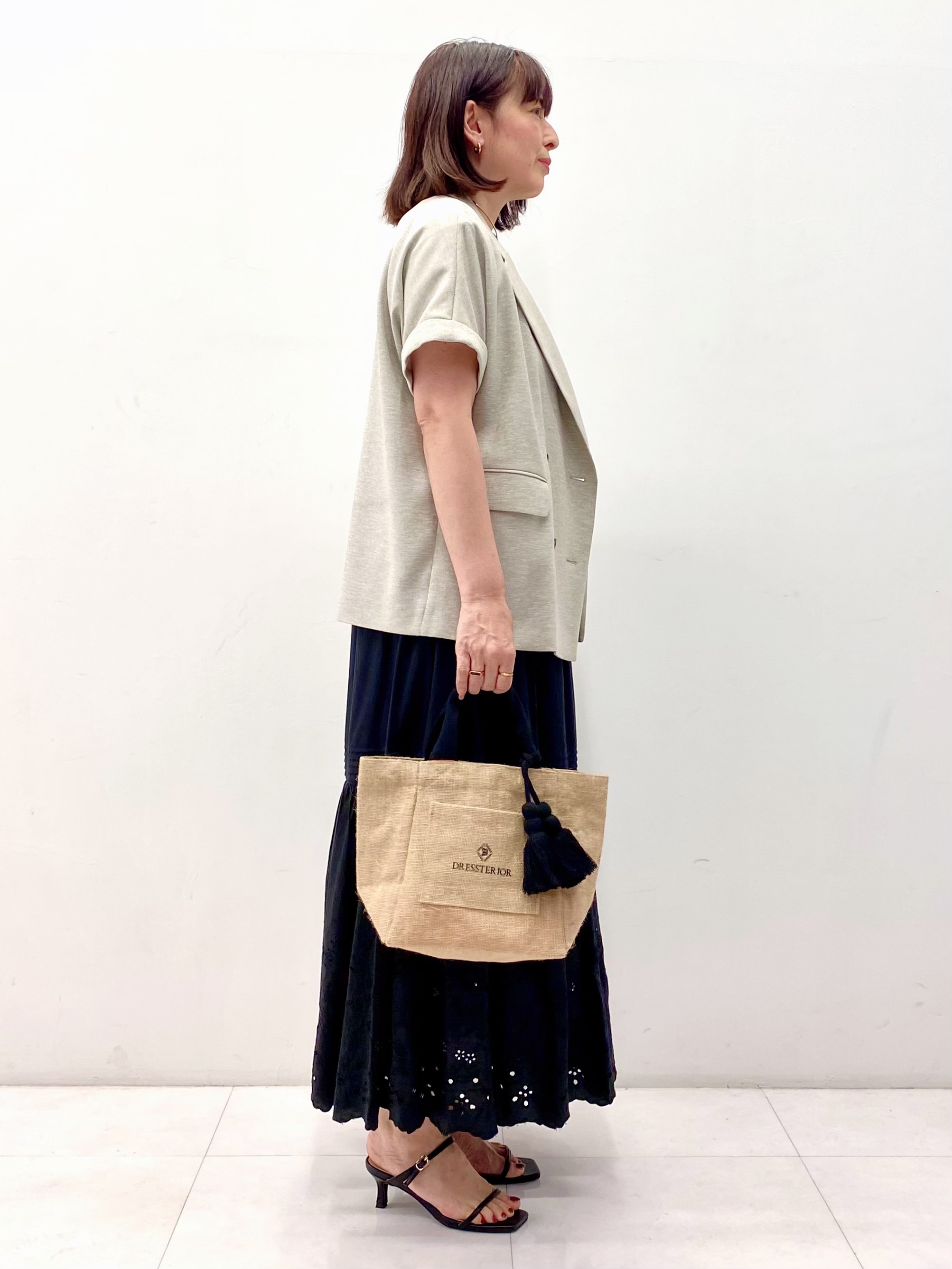 Sawaguchiさんの「DRESSTERIOR｜【セットアップ可/UVカット/接触冷感/吸水速乾】ウォッシャブル リネンライクドルマンジャケット」を使ったコーディネート