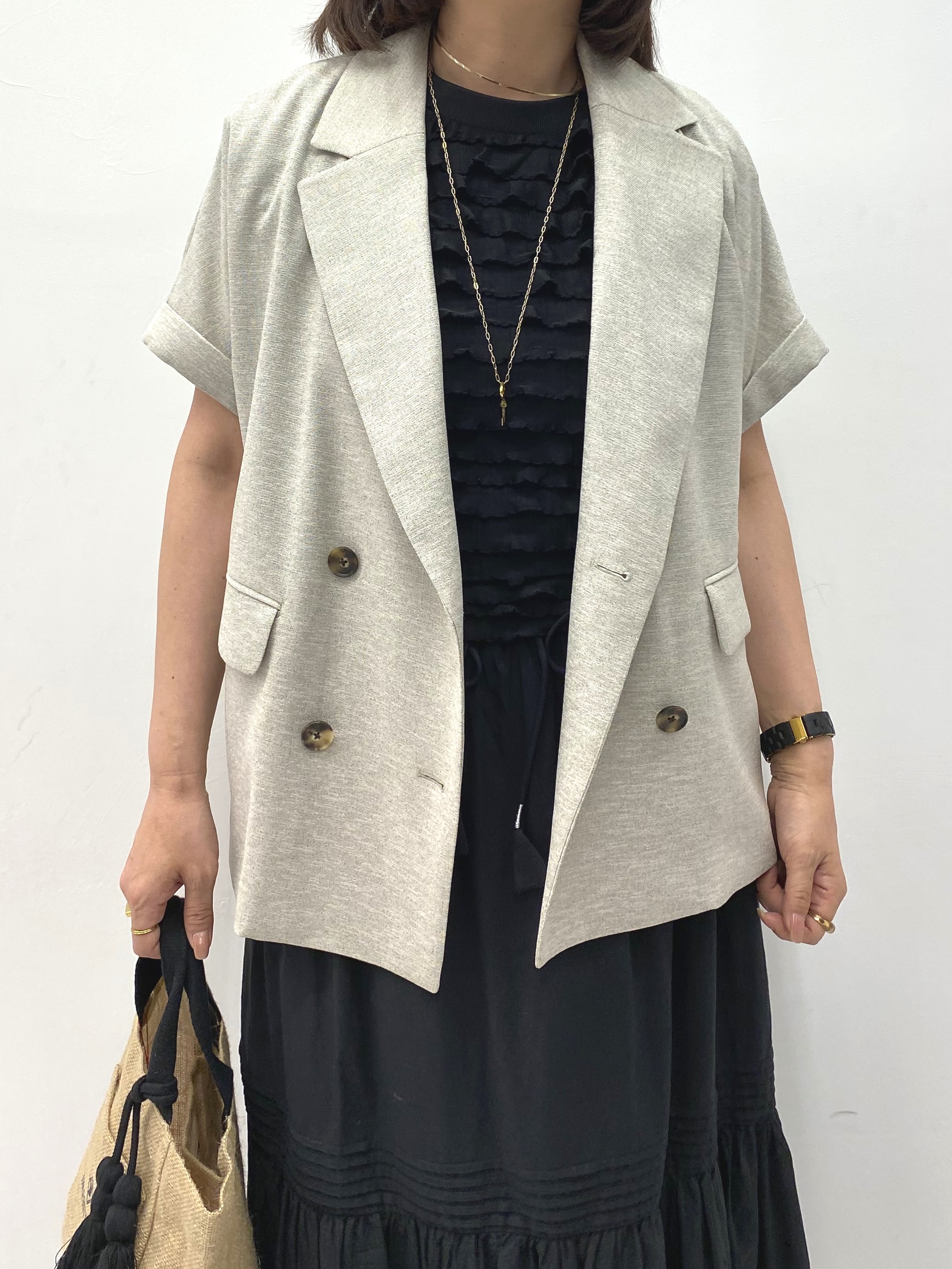 Sawaguchiさんの「DRESSTERIOR｜【セットアップ可/UVカット/接触冷感/吸水速乾】ウォッシャブル リネンライクドルマンジャケット」を使ったコーディネート