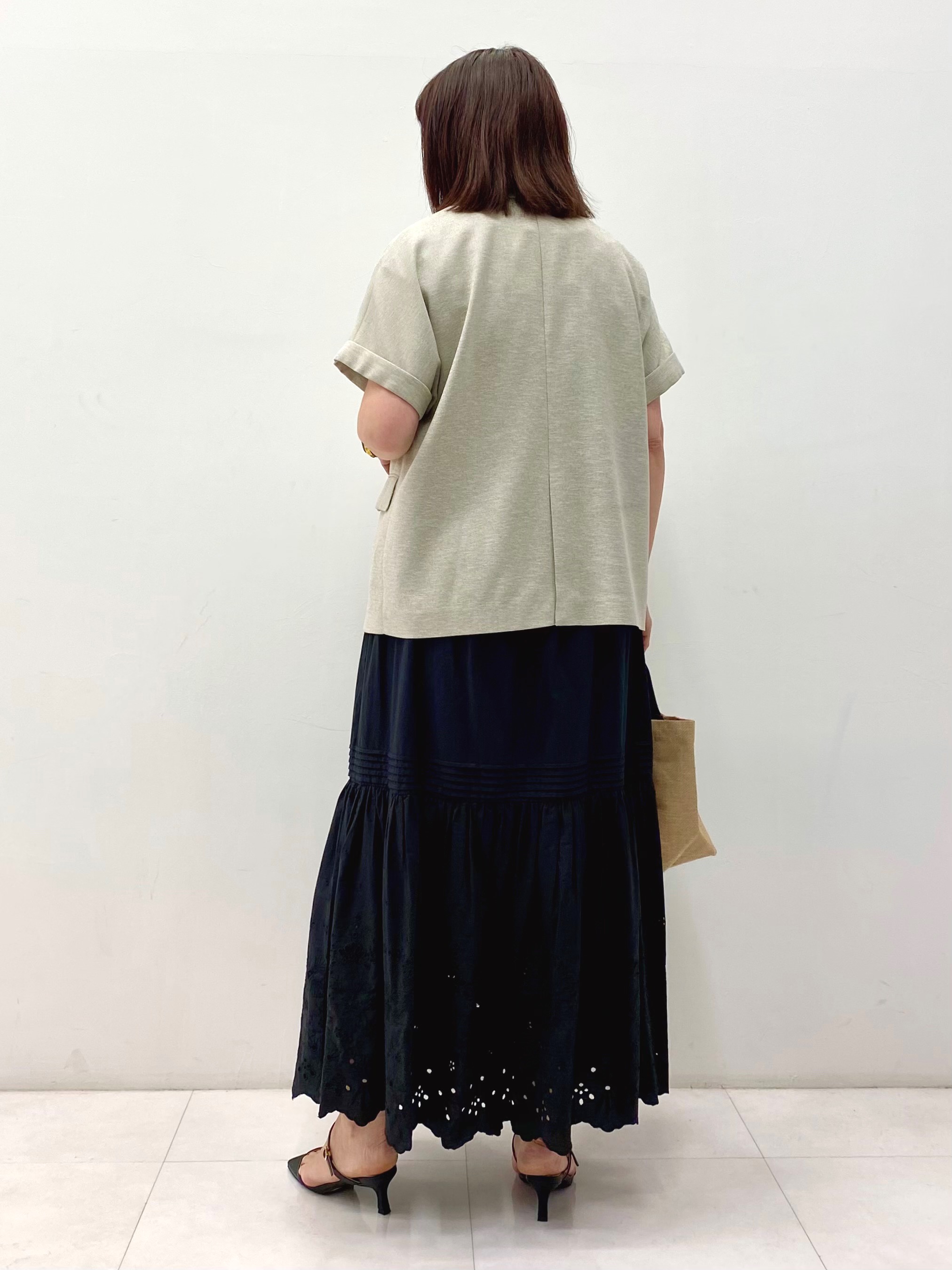 Sawaguchiさんの「DRESSTERIOR｜【セットアップ可/UVカット/接触冷感/吸水速乾】ウォッシャブル リネンライクドルマンジャケット」を使ったコーディネート