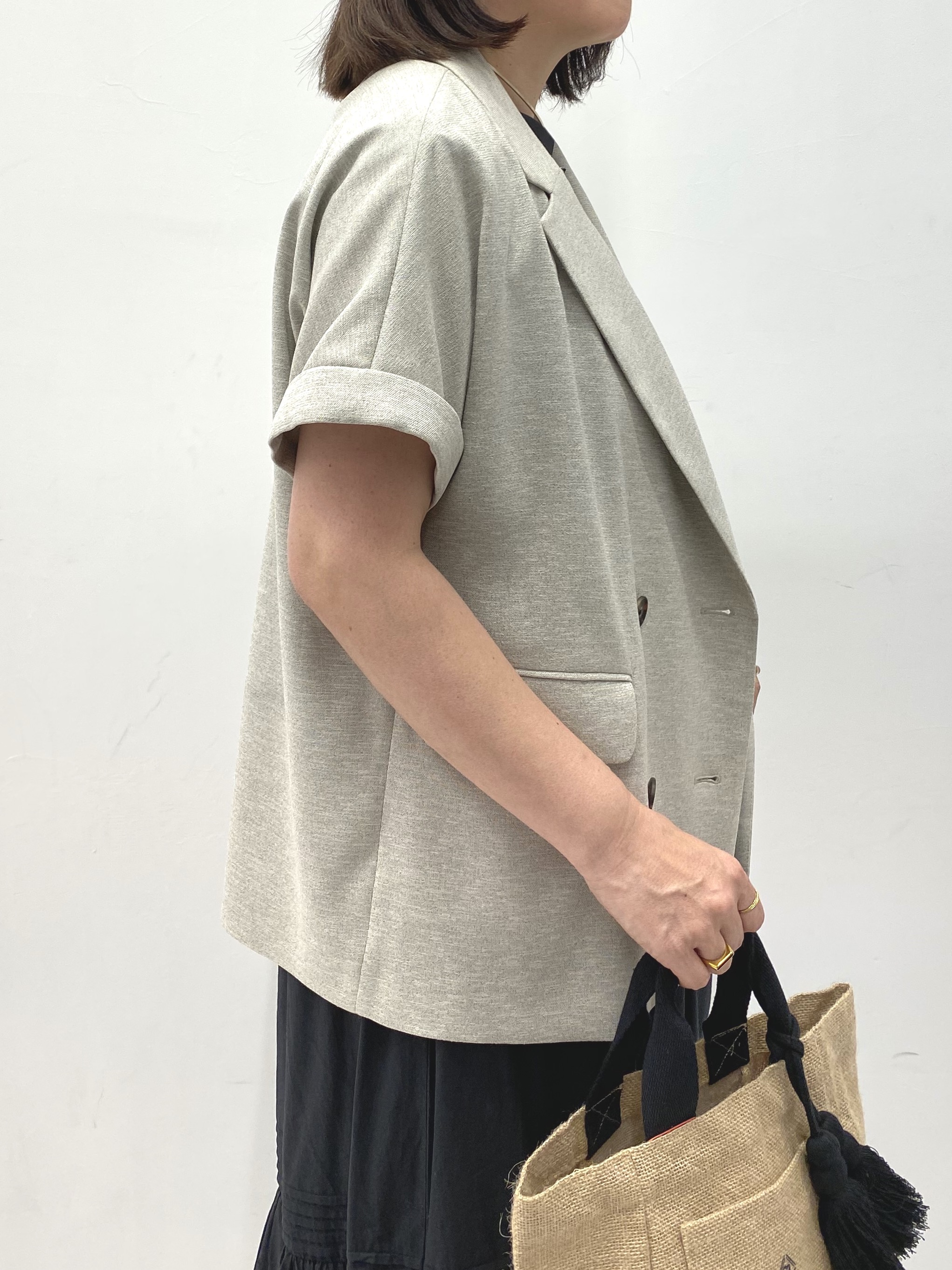 Sawaguchiさんの「DRESSTERIOR｜【セットアップ可/UVカット/接触冷感/吸水速乾】ウォッシャブル リネンライクドルマンジャケット」を使ったコーディネート