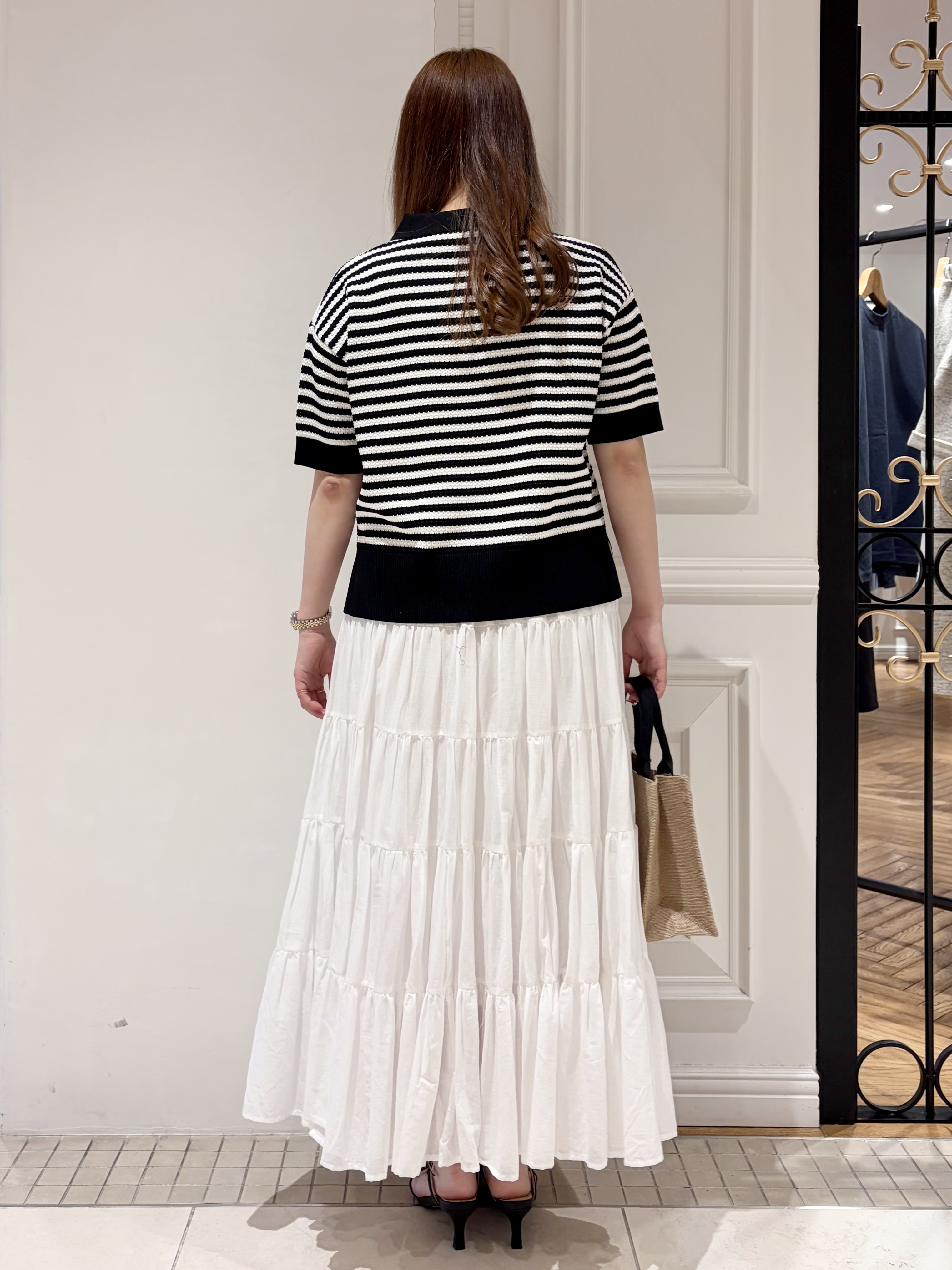 minowaさんの「DRESSTERIOR｜ウォッシャブルスキッパークロップドニット」を使ったコーディネート