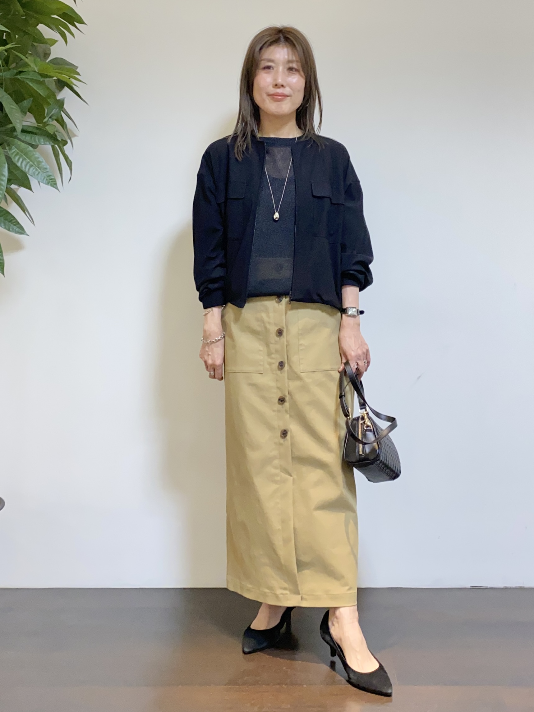 tomoさんの「UNTITLED｜【古畑星夏さん着用/洗える】シアーブルゾン」を使ったコーディネート