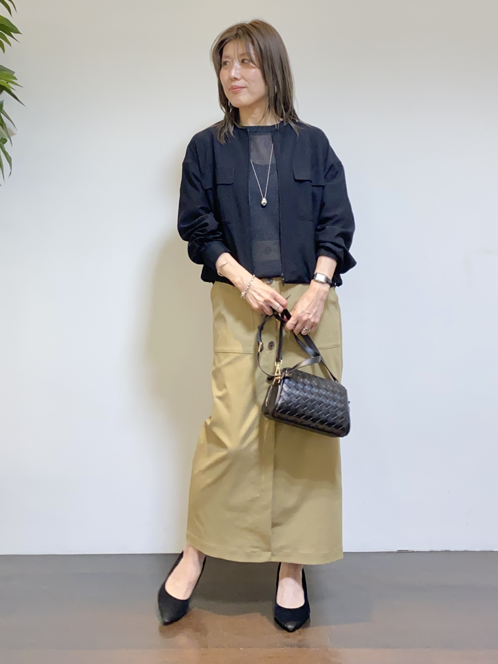 tomoさんの「UNTITLED｜【古畑星夏さん着用/洗える】シアーブルゾン」を使ったコーディネート