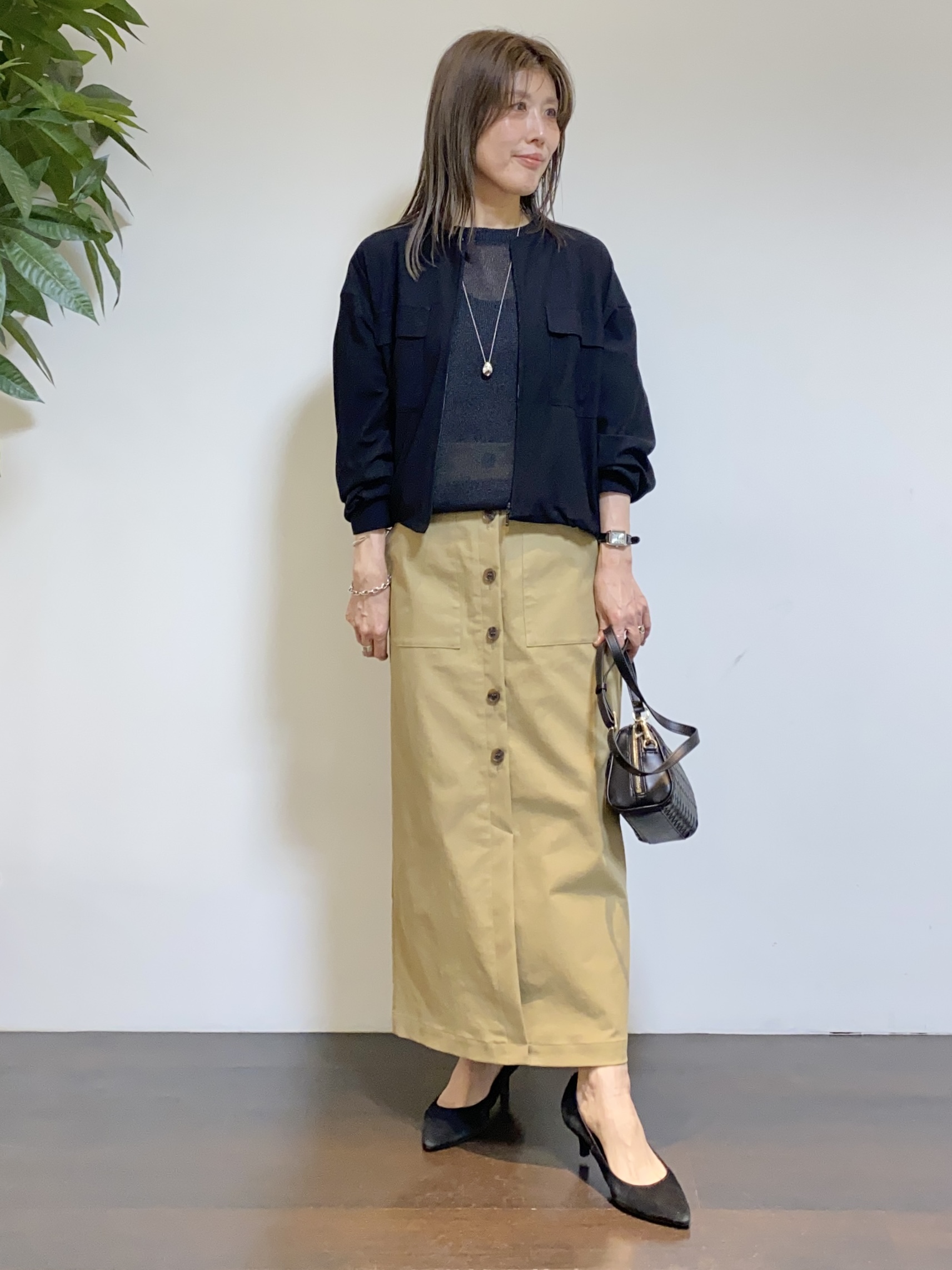 tomoさんの「UNTITLED｜【古畑星夏さん着用/洗える】シアーブルゾン」を使ったコーディネート