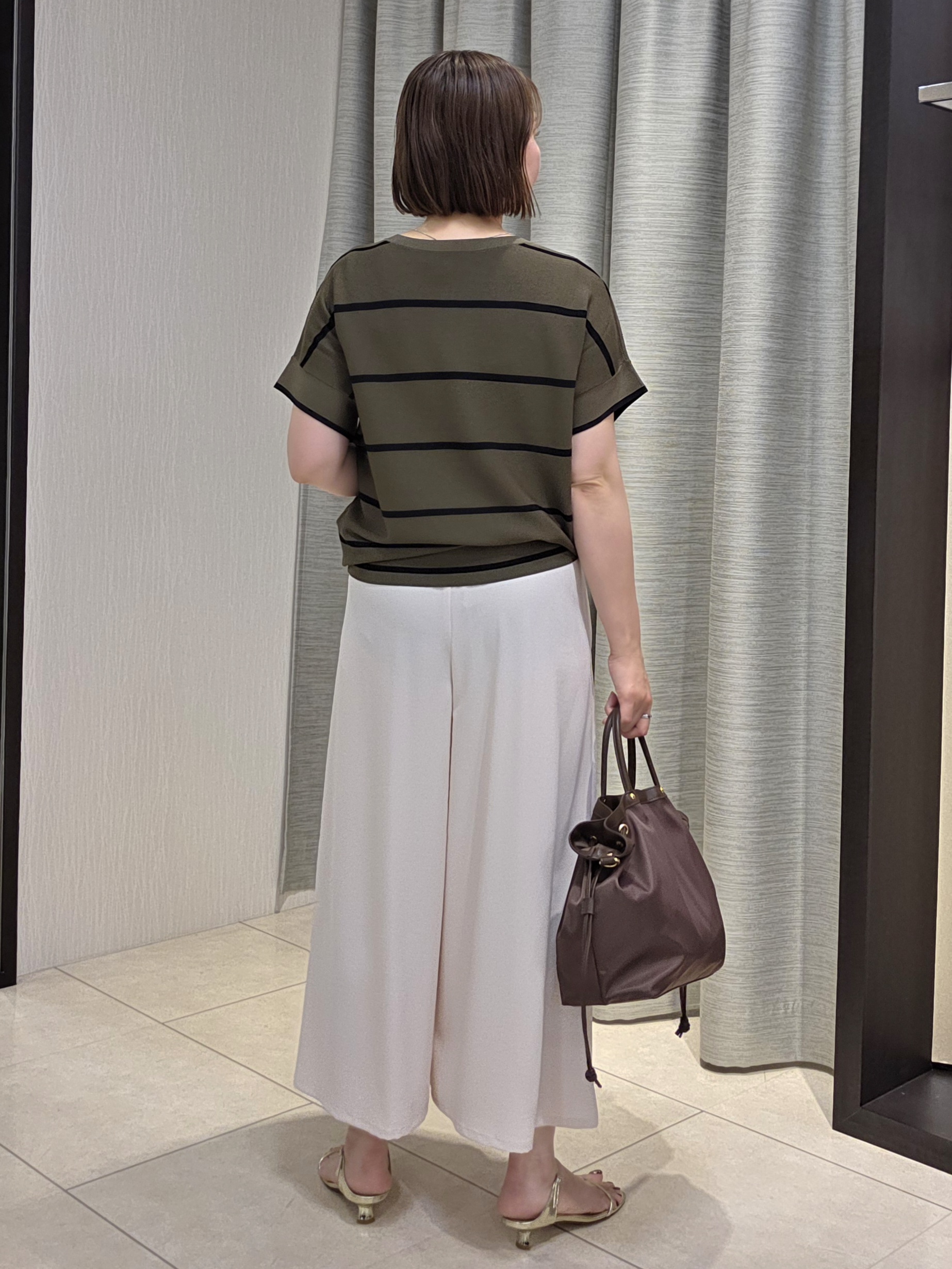 naokoさんの「UNTITLED｜【11色展開/体型カバー】前後2WAYフレンチスリーブニット」を使ったコーディネート