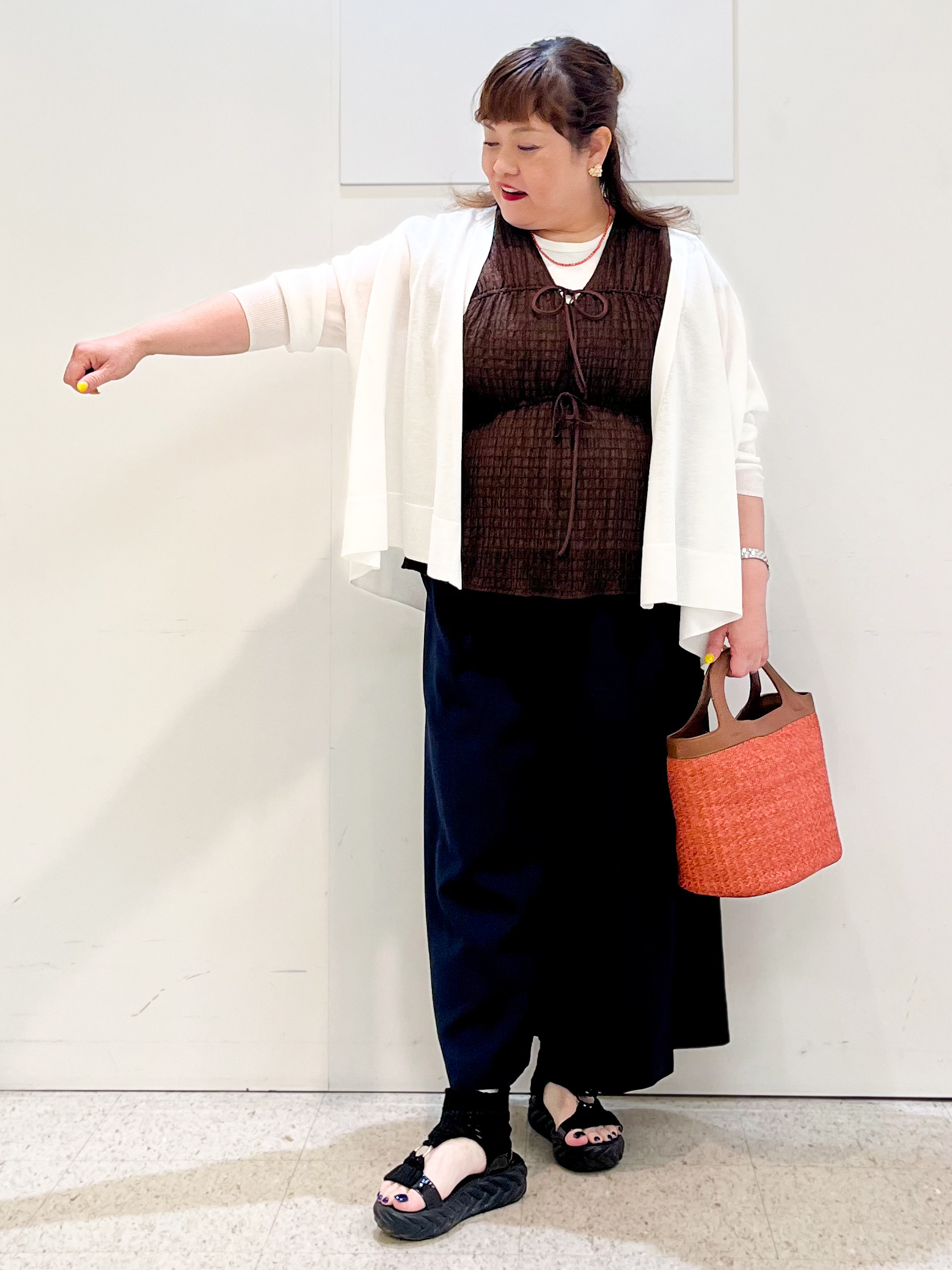 kimmyさんの「Reflect｜【冷房対策に◎】すっきり見え着流しカーディガン」を使ったコーディネート