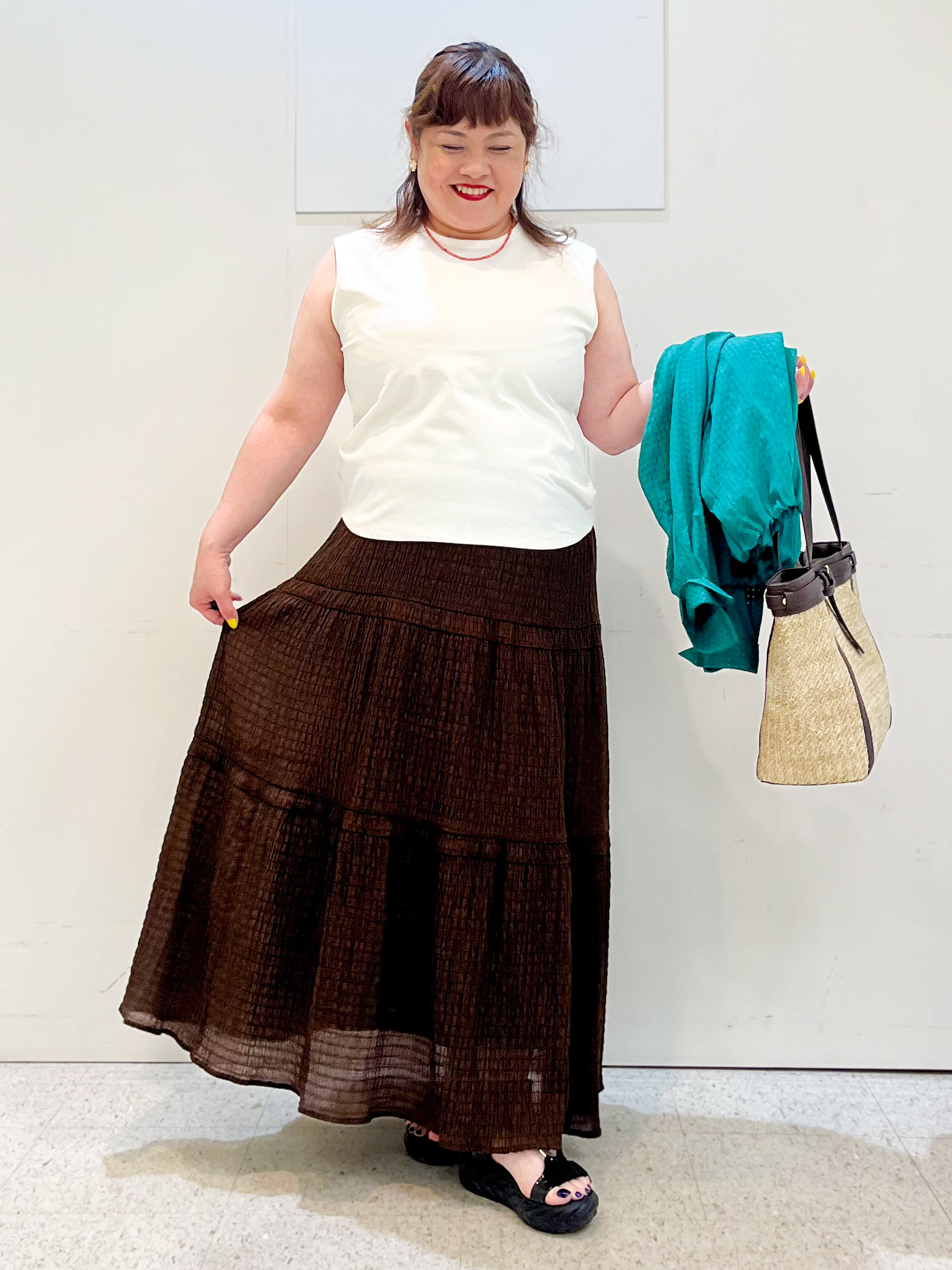 kimmyさんの「Reflect｜【UVカット／接触冷感／吸水速乾】フレンチスリーブプルオーバー」を使ったコーディネート