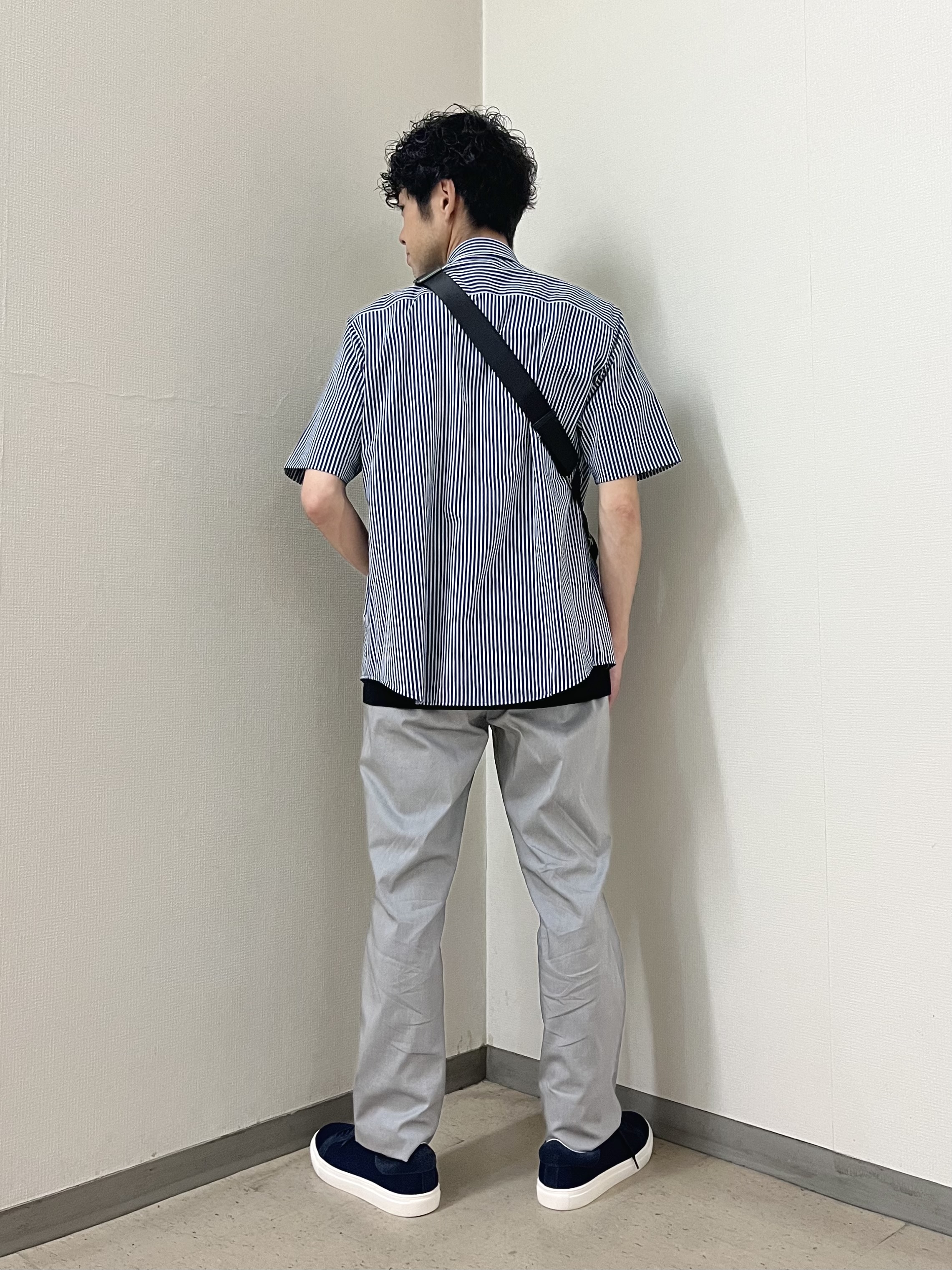 URAさんの「TAKEO KIKUCHI｜【接触冷感】ジャージストライプ シャツ」を使ったコーディネート