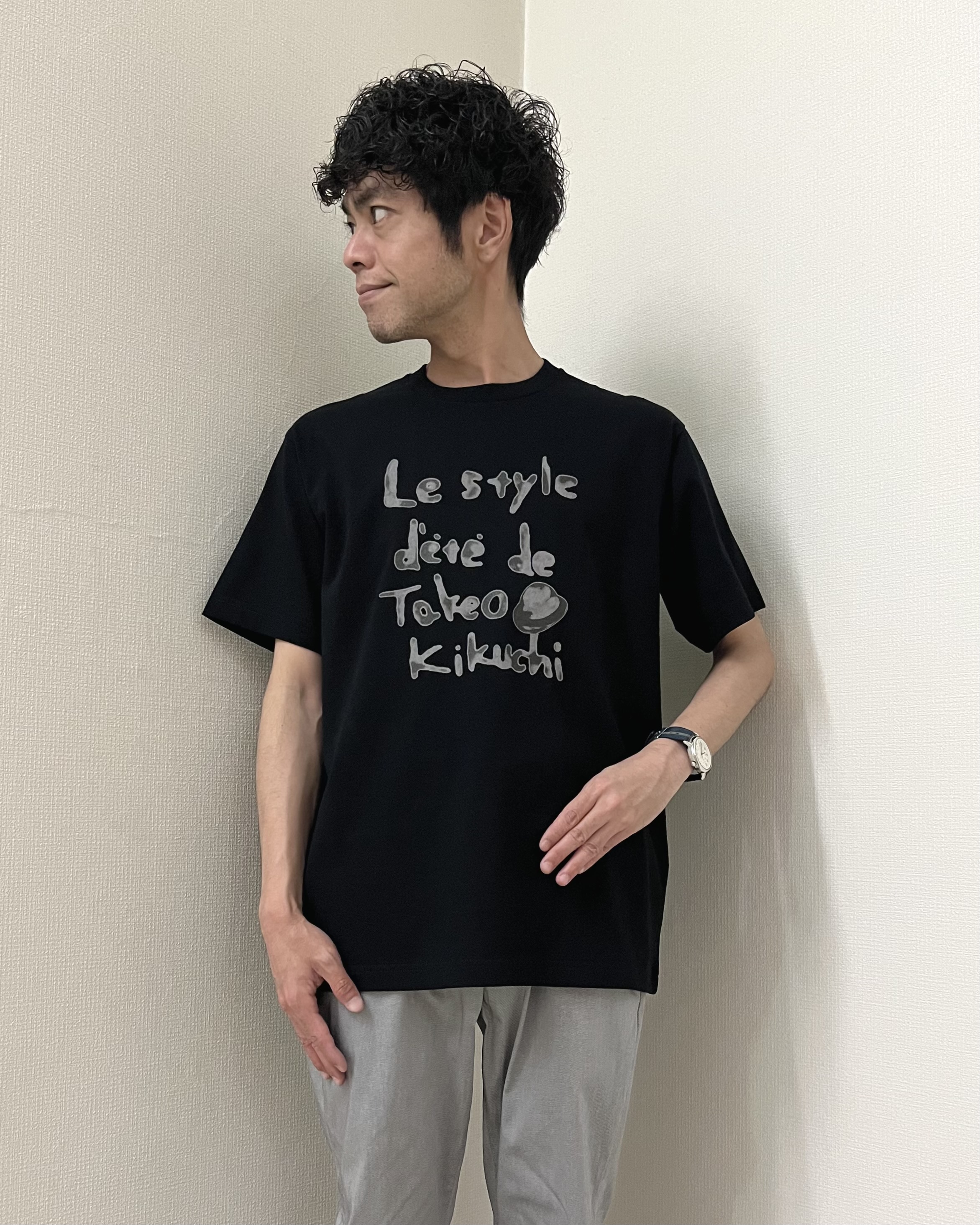 URAさんの「TAKEO KIKUCHI｜【接触冷感】ジャージストライプ シャツ」を使ったコーディネート