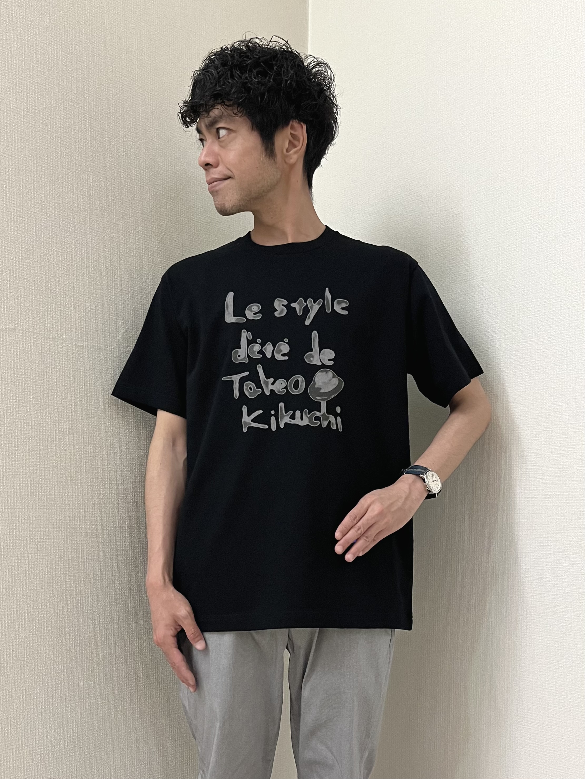 URAさんの「TAKEO KIKUCHI｜【接触冷感】ジャージストライプ シャツ」を使ったコーディネート