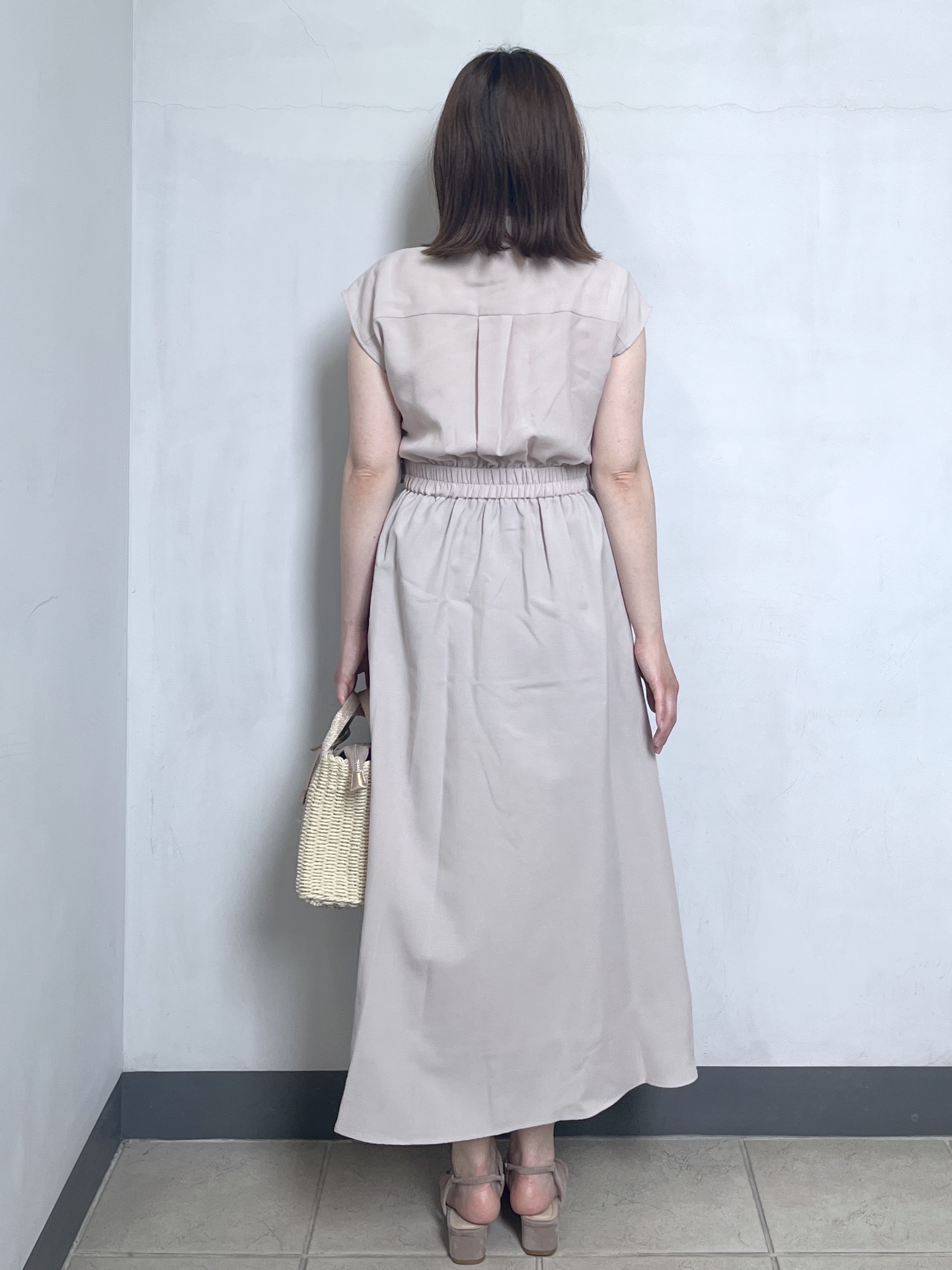 mikiさんの「OPAQUE.CLIP｜【接触冷感／吸水速乾】フレンチスリーブシャツワンピース《イージーアイロン／洗濯機OK》」を使ったコーディネート